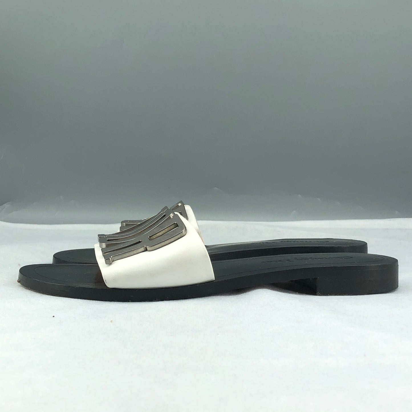 Christian Dior Dioriviera Logo Slide Sandals Size 38 White