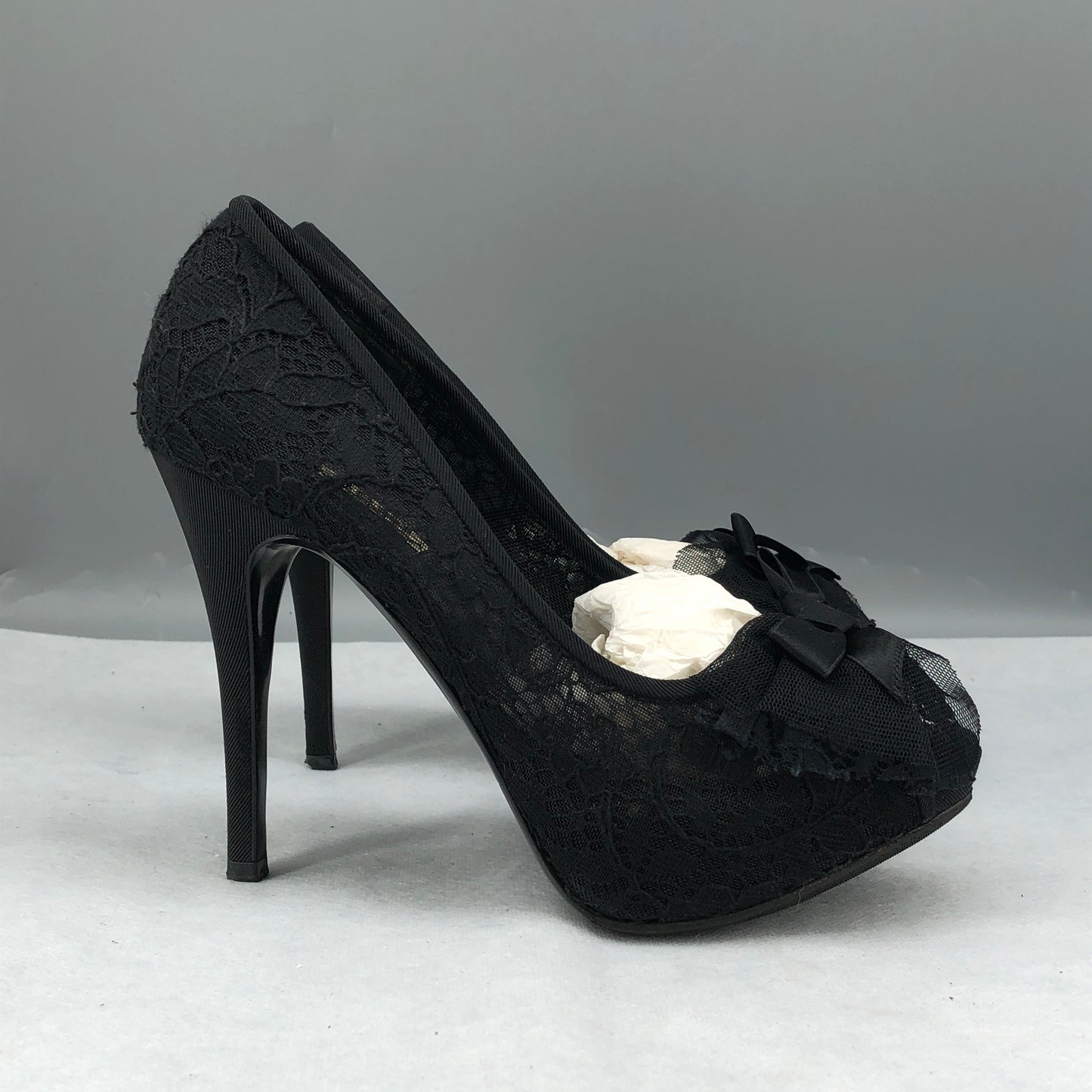 Dolce & Gabbana Lace Platform Peep-Toe Pumps Black Women’s Size 36.5