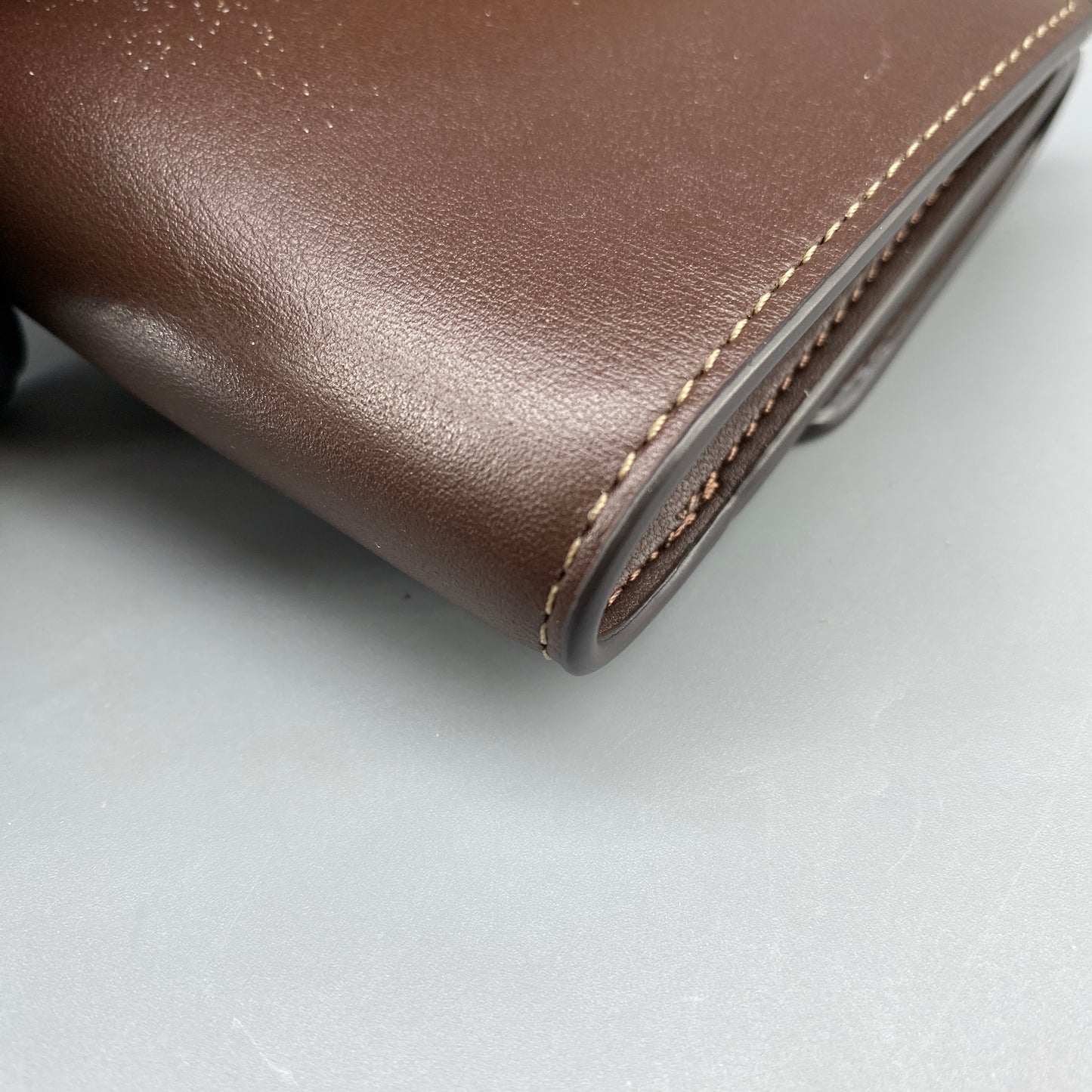 Coach Deep Brown Smooth Leather Flip Card Wallet