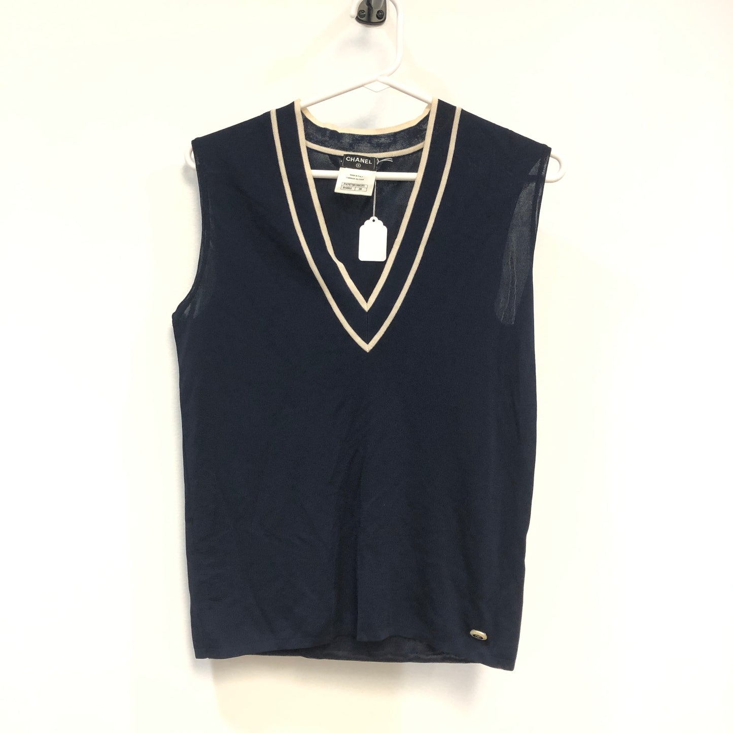 Chanel Black Cardigan with Attached Vest Size 36