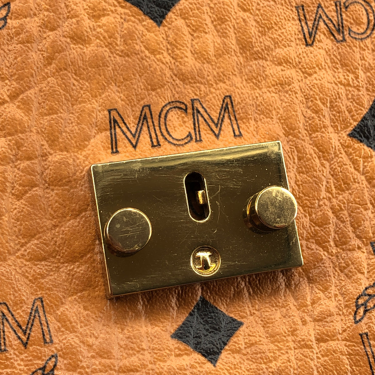 MCM Brown Visetos Chain Shoulder Bag