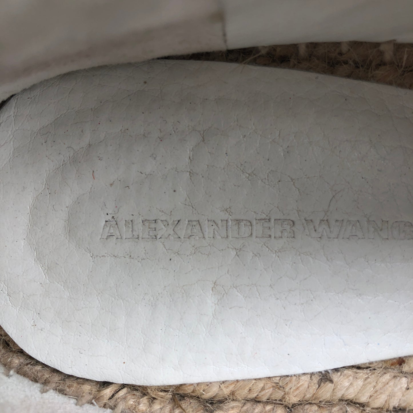 Alexander Wang Women's  White Leather Zipper Espadrille Flats Shoes Size 40