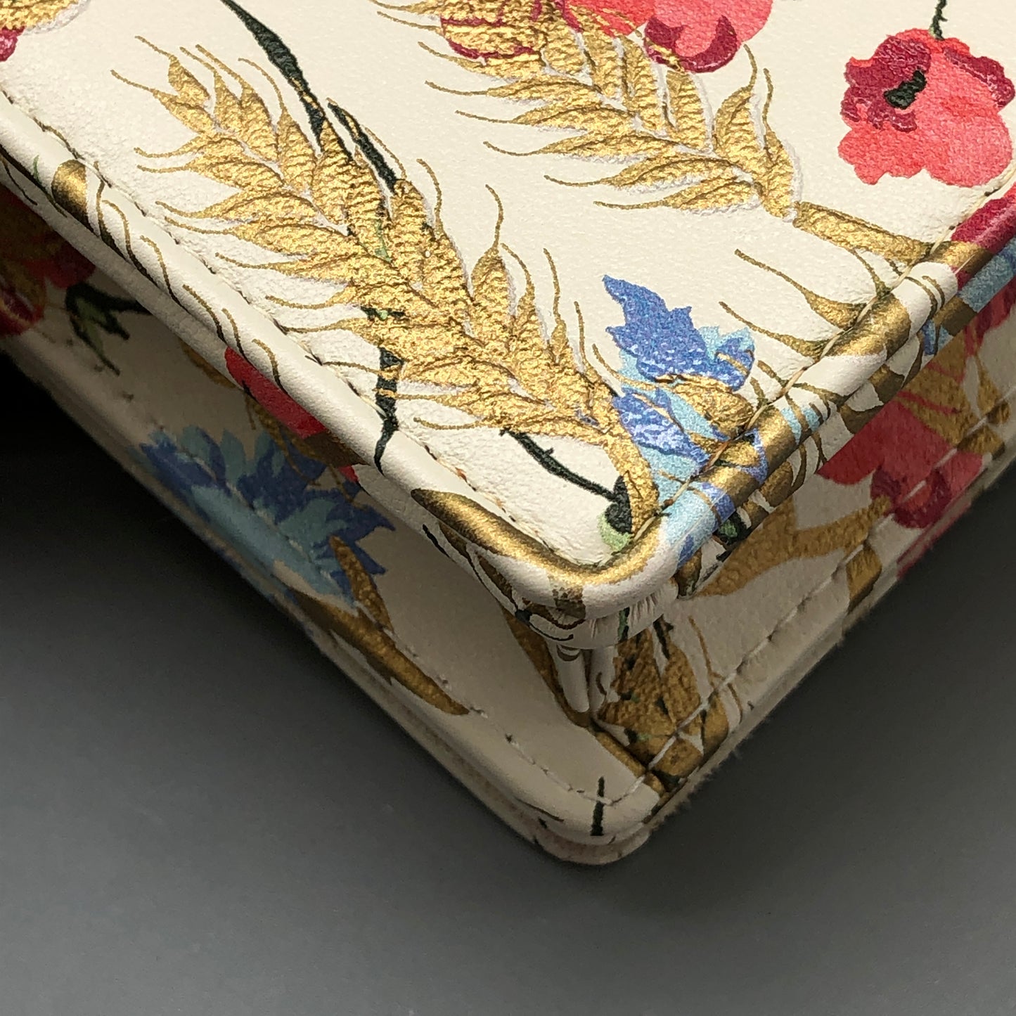 Christian Dior Floral Print Chain Clutch Cream/Multi