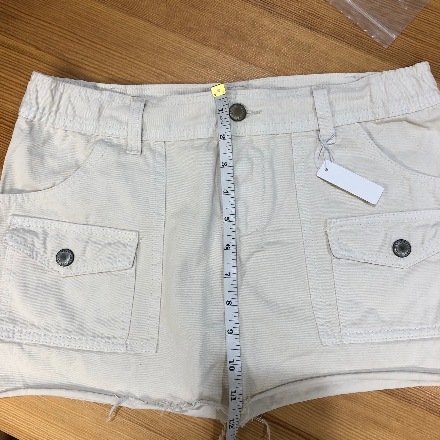 J. Galt Beige Cargo Mini Skirt Size S