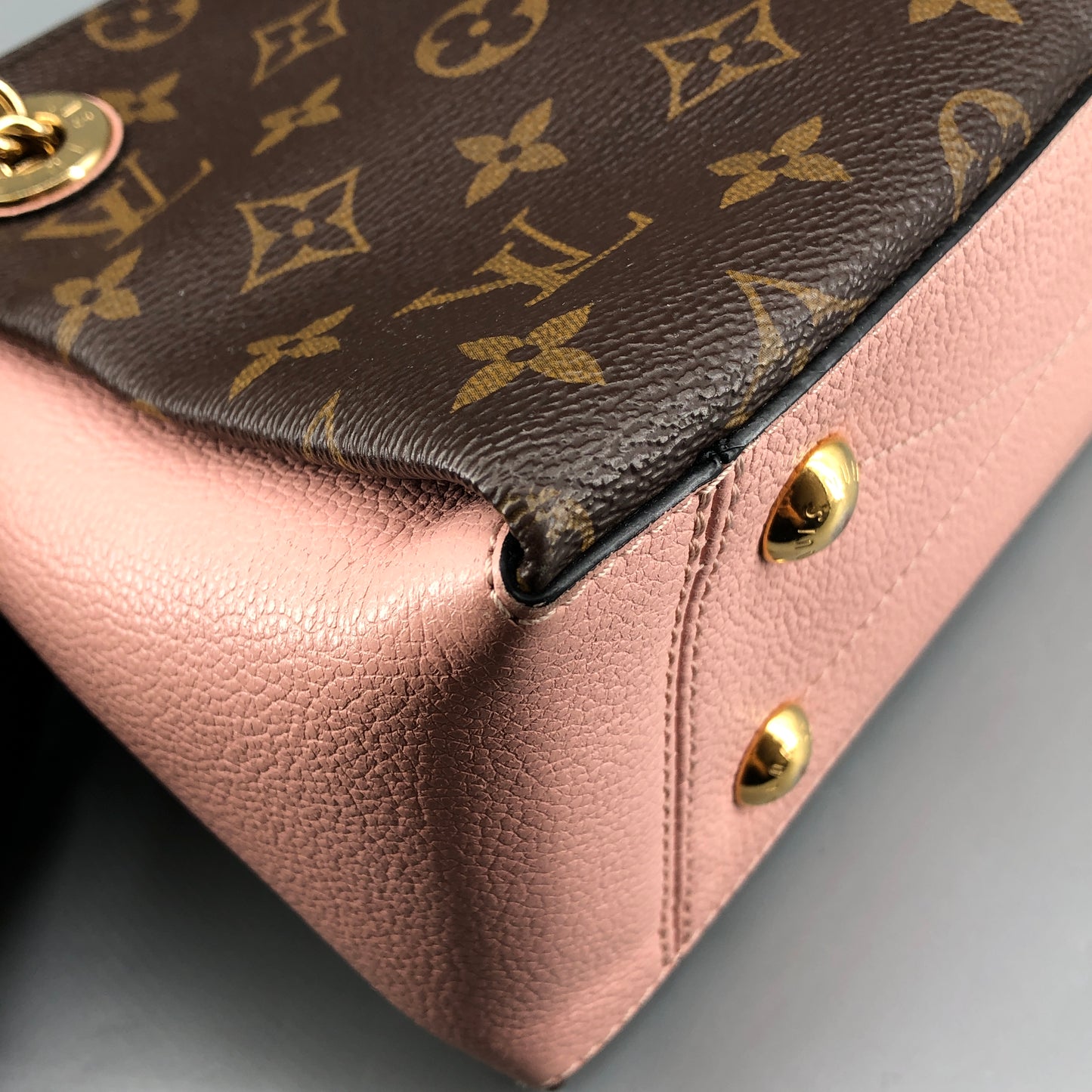 Louis Vuitton Brown Monogram & Pink Leather Chain Shoulder Bag