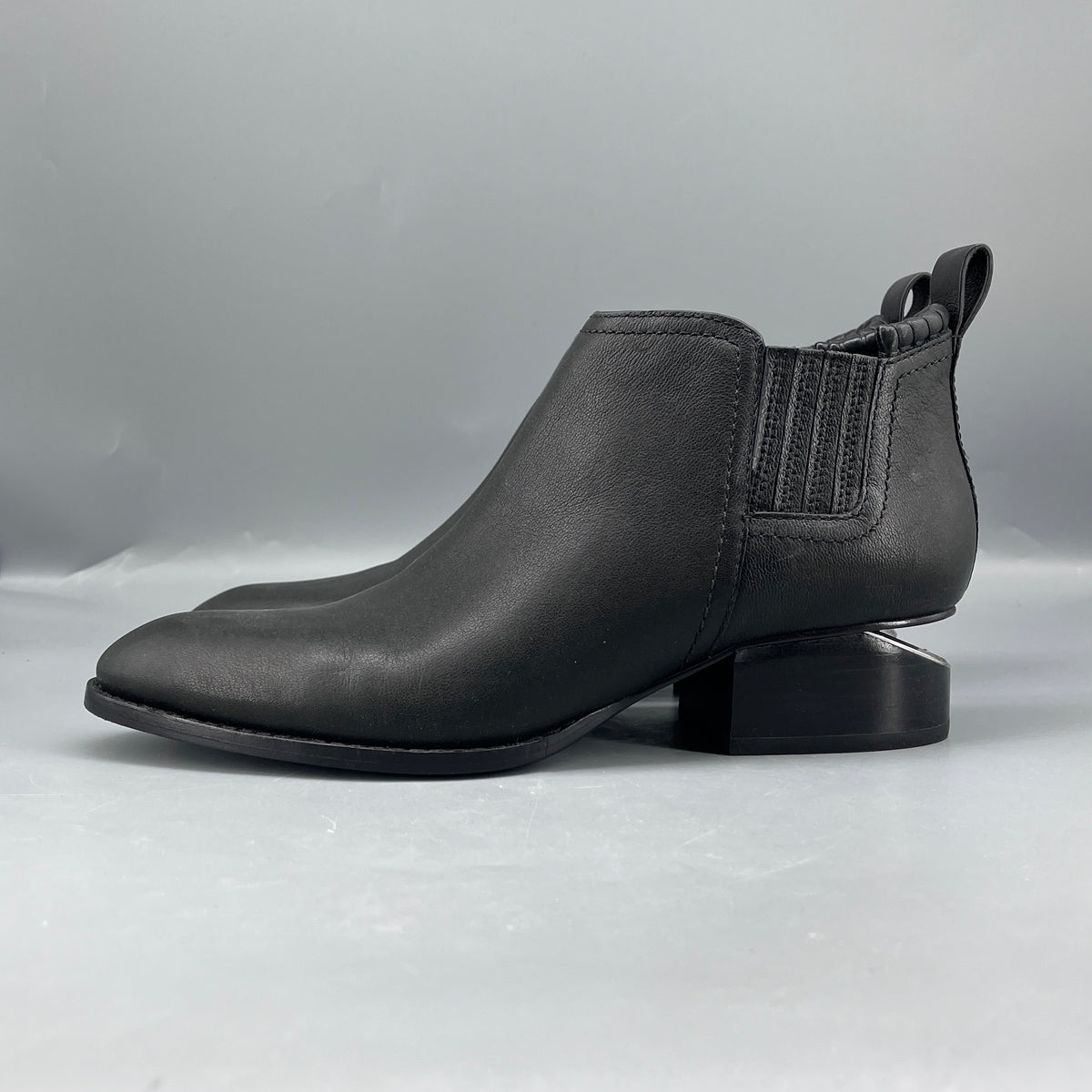 Alexander Wang Black Leather Chelsea Ankle Boots size 37