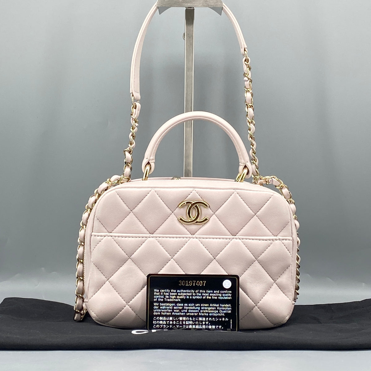 Chanel Lambskin Quilted Trendy CC Bowling Mini Bag blush pink