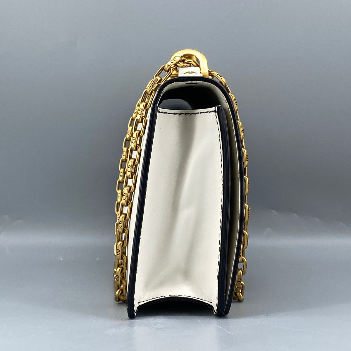 Christian Dior Calfskin J'Adior Chain Flap Bag Off White