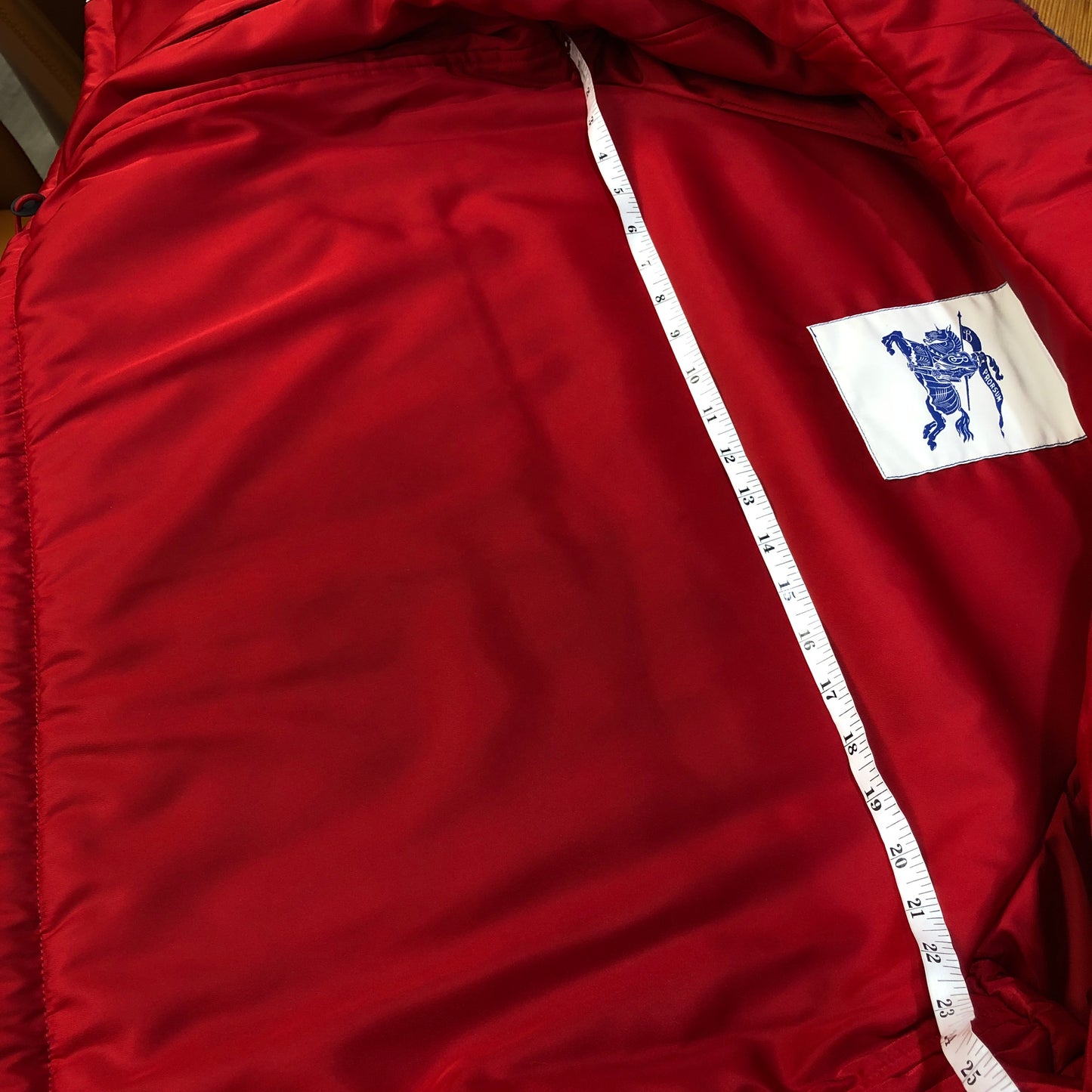 Burberry Navy & Hot Red Floral Fleece Full-Zip Stand Collar Jacket Size 2