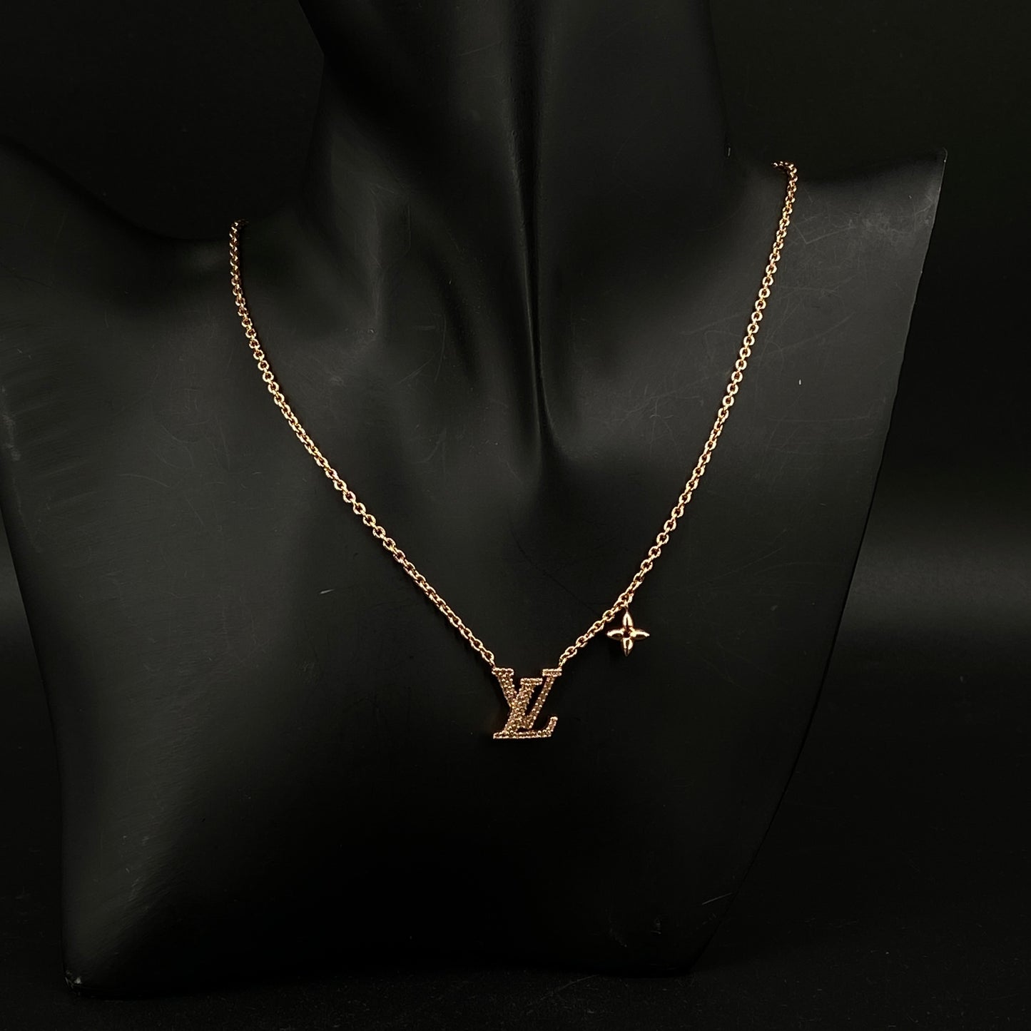 Louis Vuitton Gold LV Pendant Necklace
