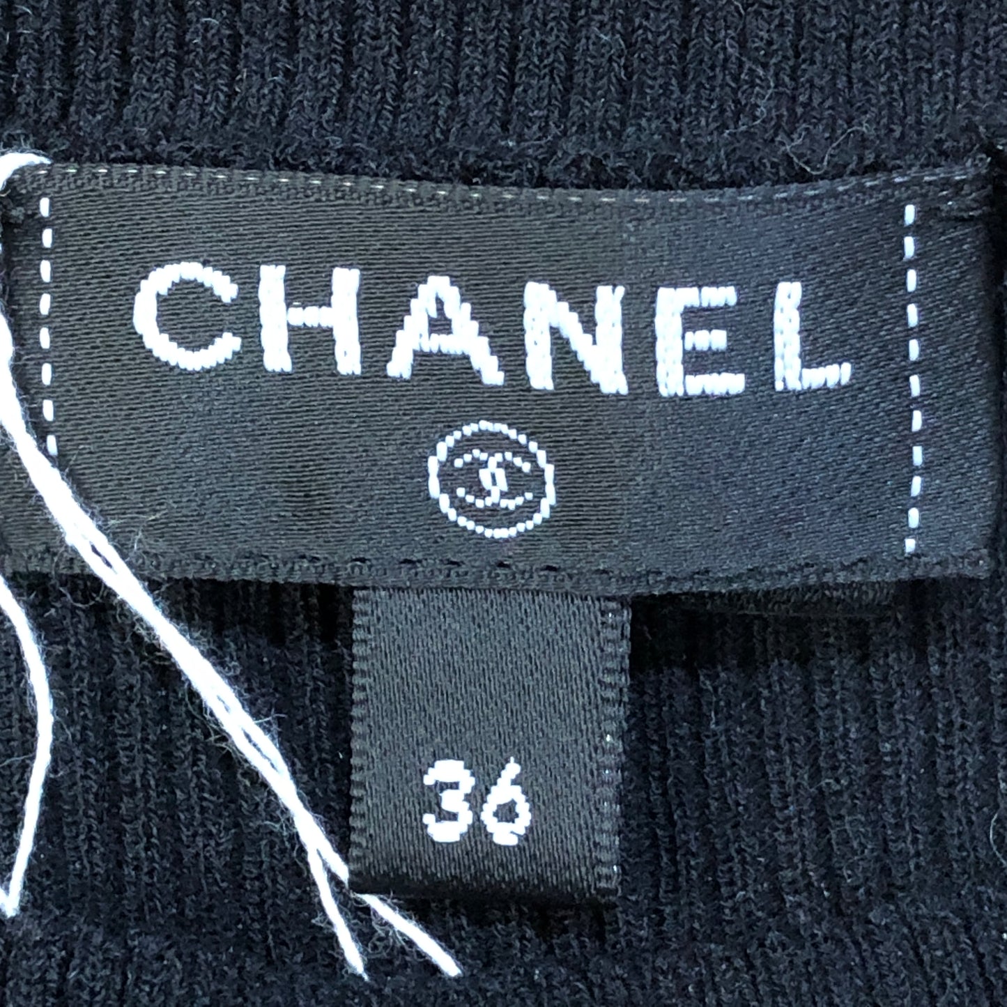 Chanel Black Knit Short Sleeve Top Size 36