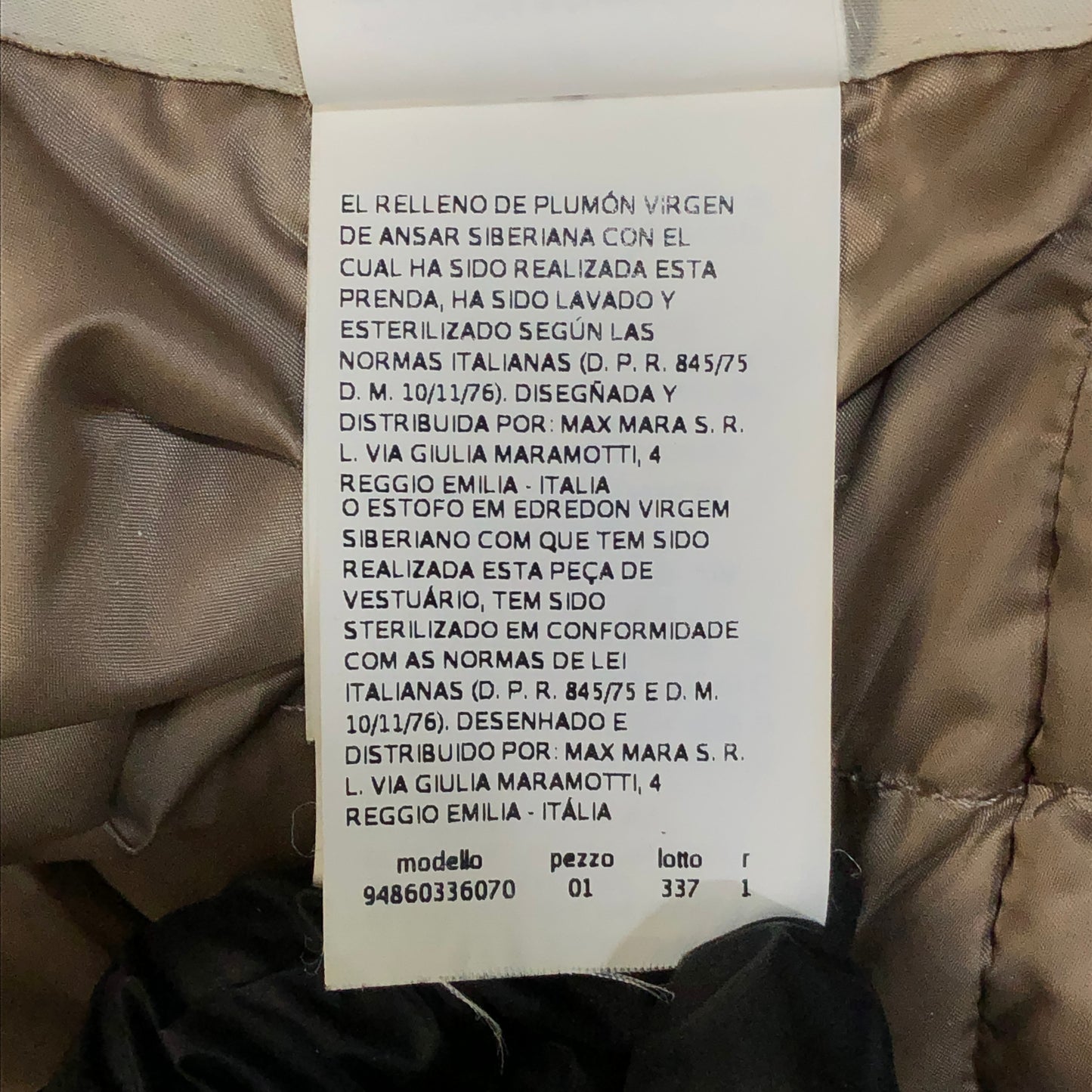 ‘S Max Mara Beige Lightweight Hooded Belted Down Mid-Length Coat Size 2