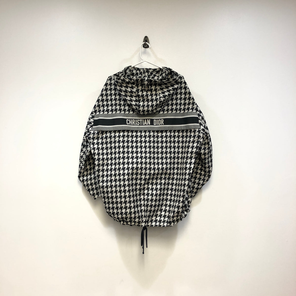 Christian Dior Black & white Houndstooth Zip Hooded Top Size XS