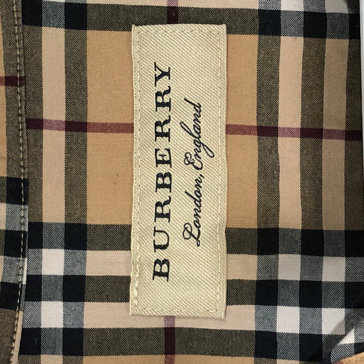 Burberry Khaki Vintage Check Long Sleeve Shirt Size S