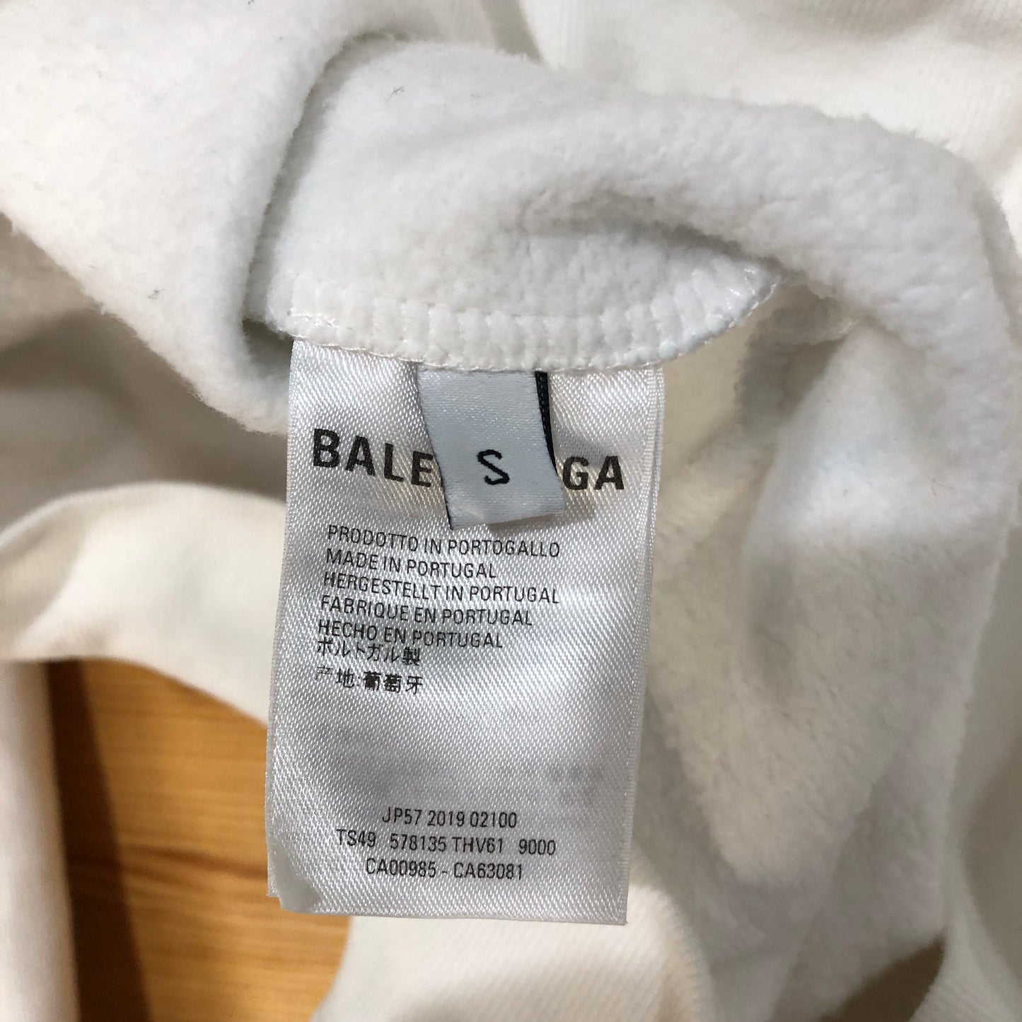 Balenciaga Eiffel Tower Bonjour Logo White Cotton Oversized Hoodie Size S