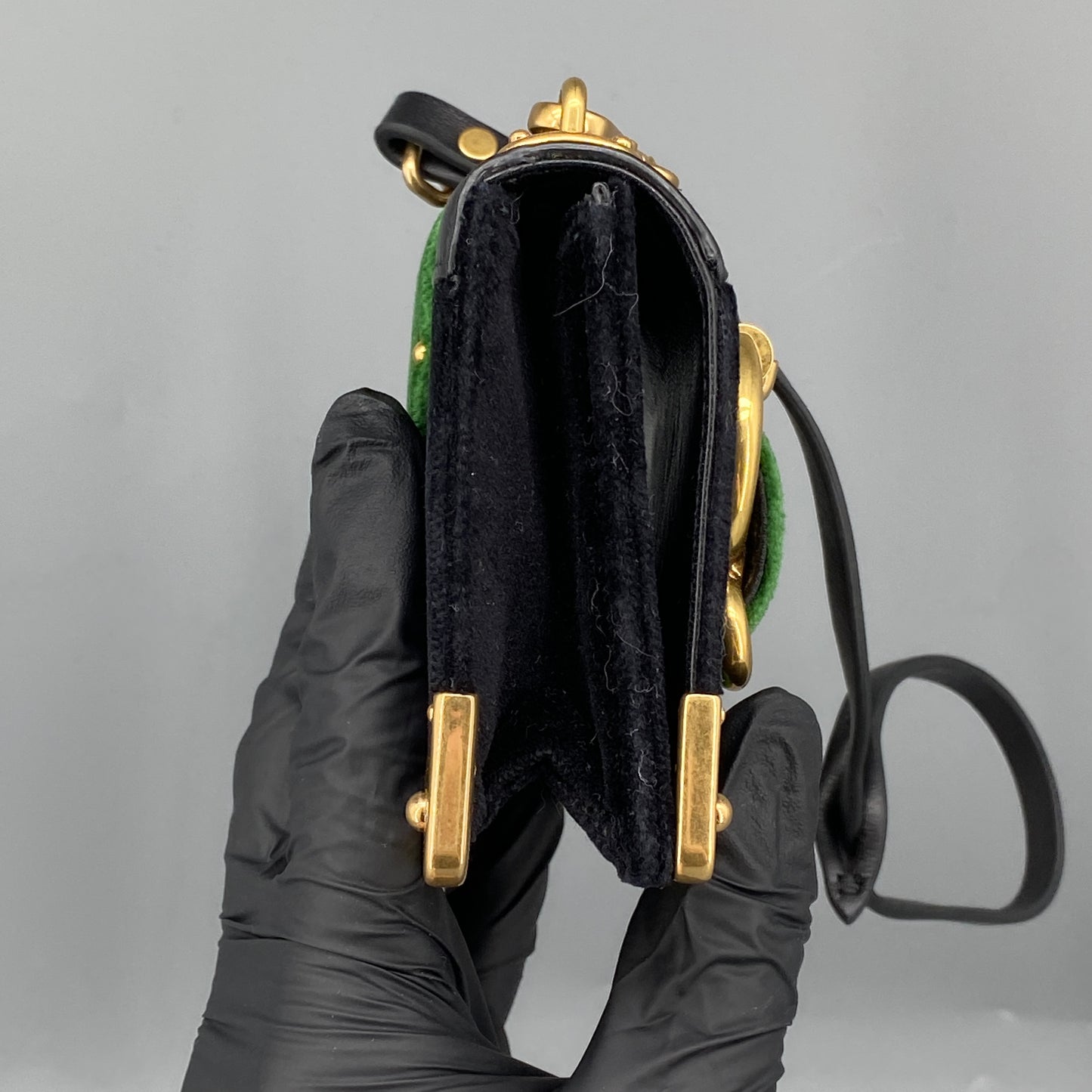 Prada Velvet City Calfskin Micro Cahier Bag Black