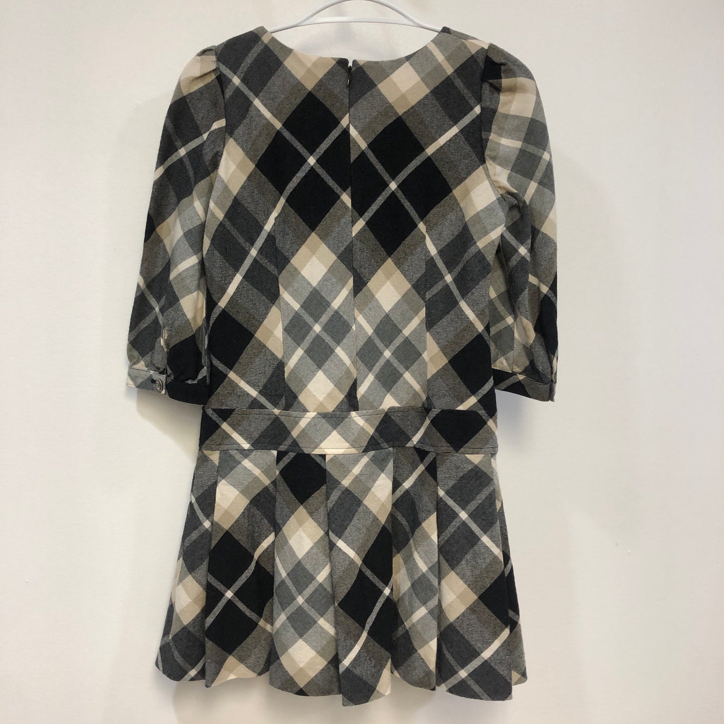 Burberry Blue Label Check Flared Mini Dress Size 38 Black/White/Grey