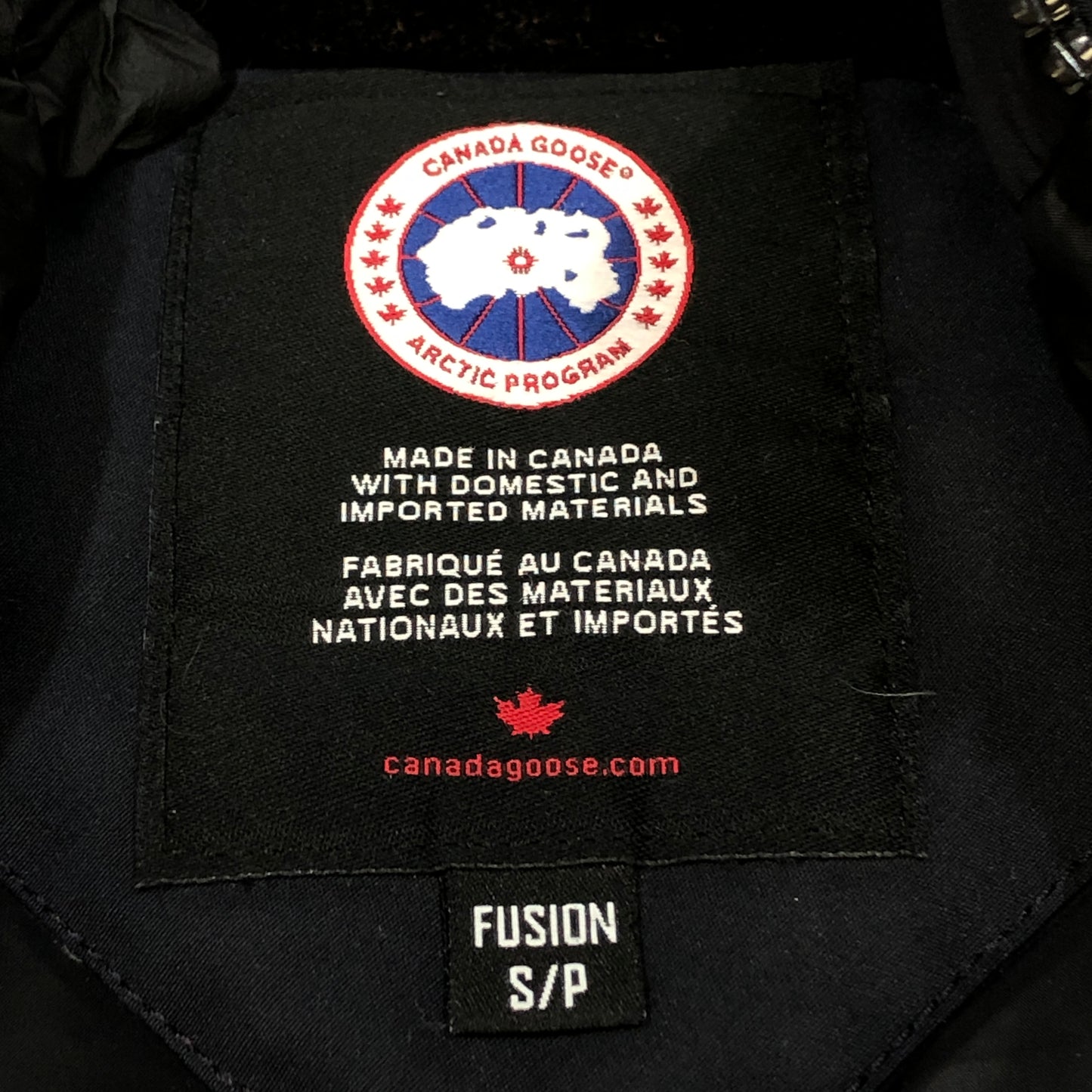 Canada Goose Black Fur‑Trim Hooded Parka Jacket Size S
