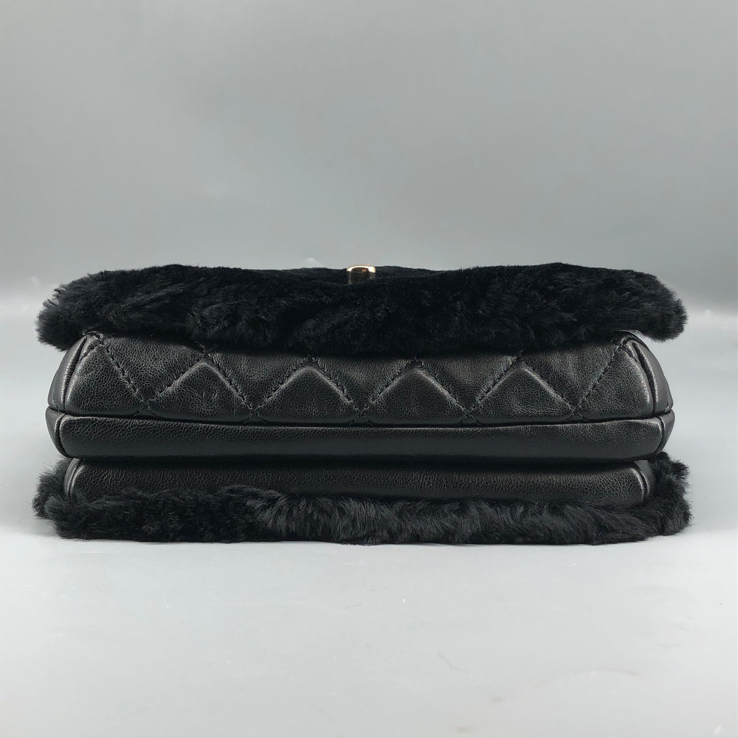 Chanel 17A Black Top Handle Flap Bag with Chain Strap