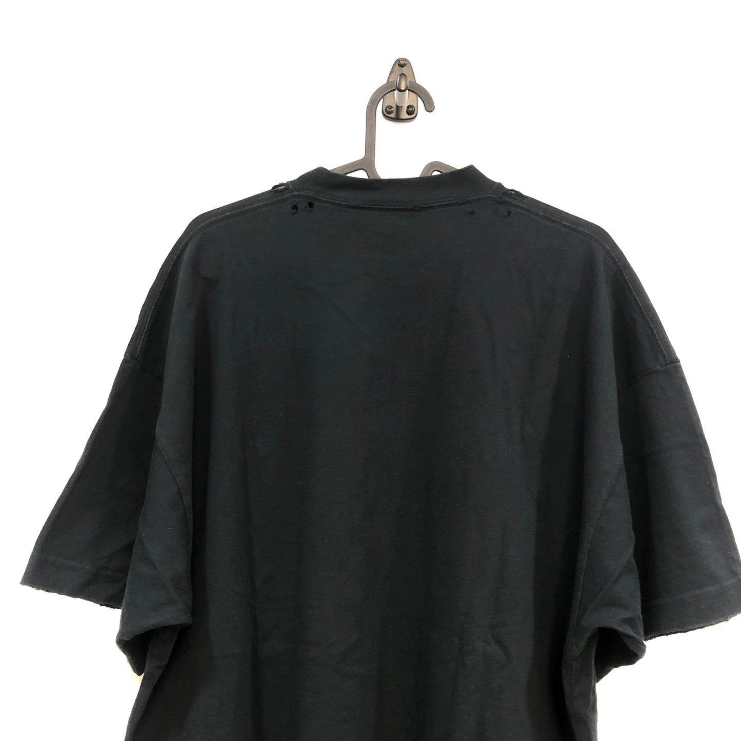 Balenciaga Heavy Metal Logo Distressed T-Shirt L Black