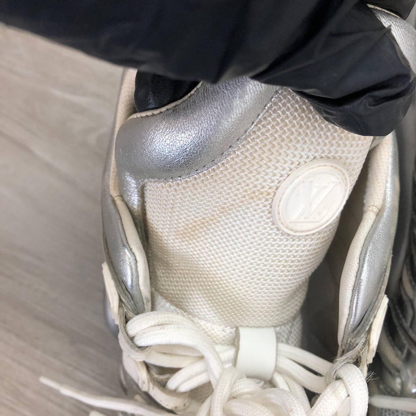 Louis Vuitton Unisex Archlight Mesh Metallic Silver White Chunky Sneaker Shoes 42