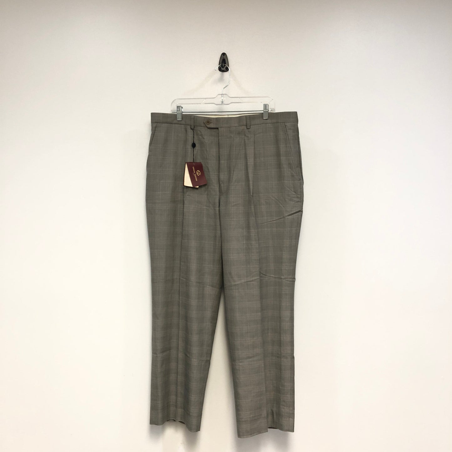 Giovanni Valentino Light Grey Wool Straight Leg Dress Trousers Size 40