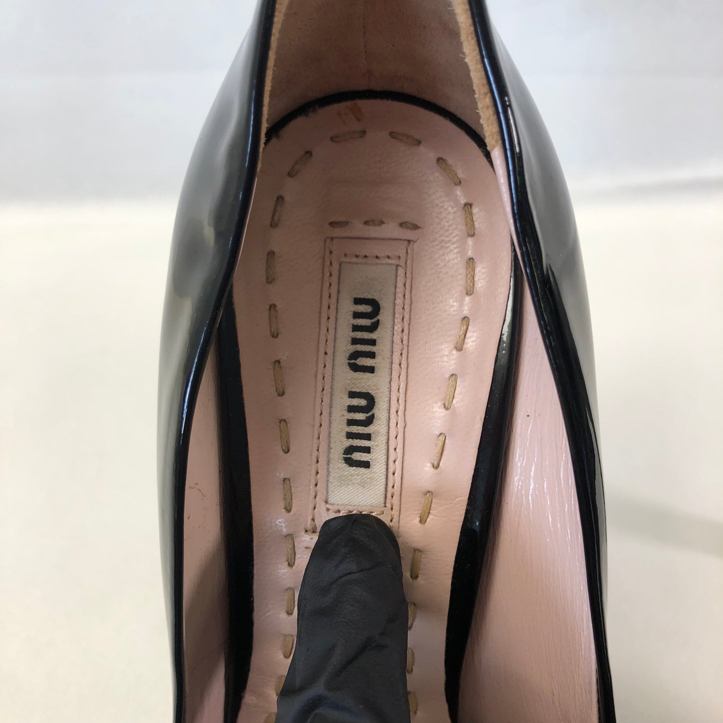 Miu Miu Patent Leather Platform Pump Shoes Size 36 Black Women