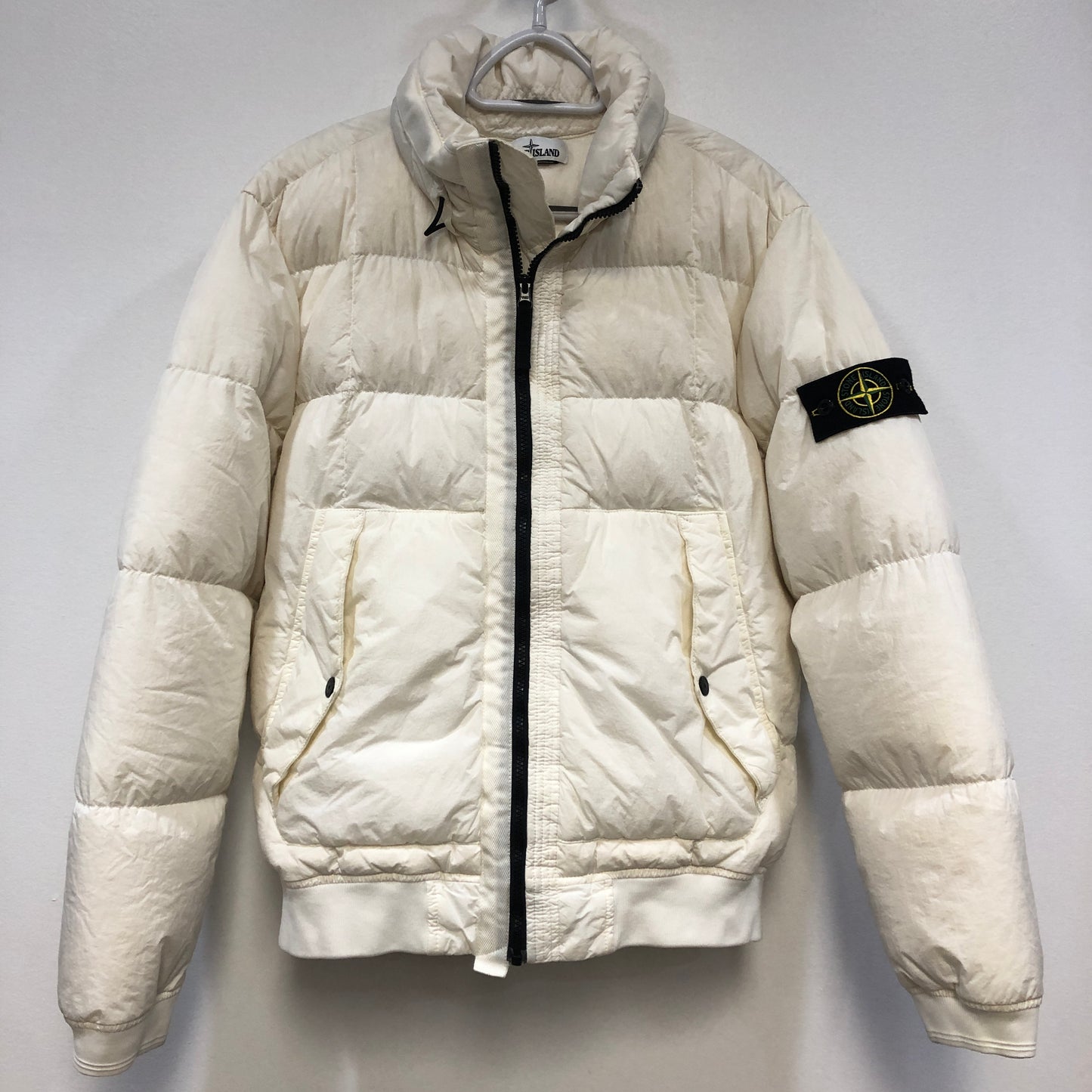 Stone Island White Hooded Down Jacket Size M