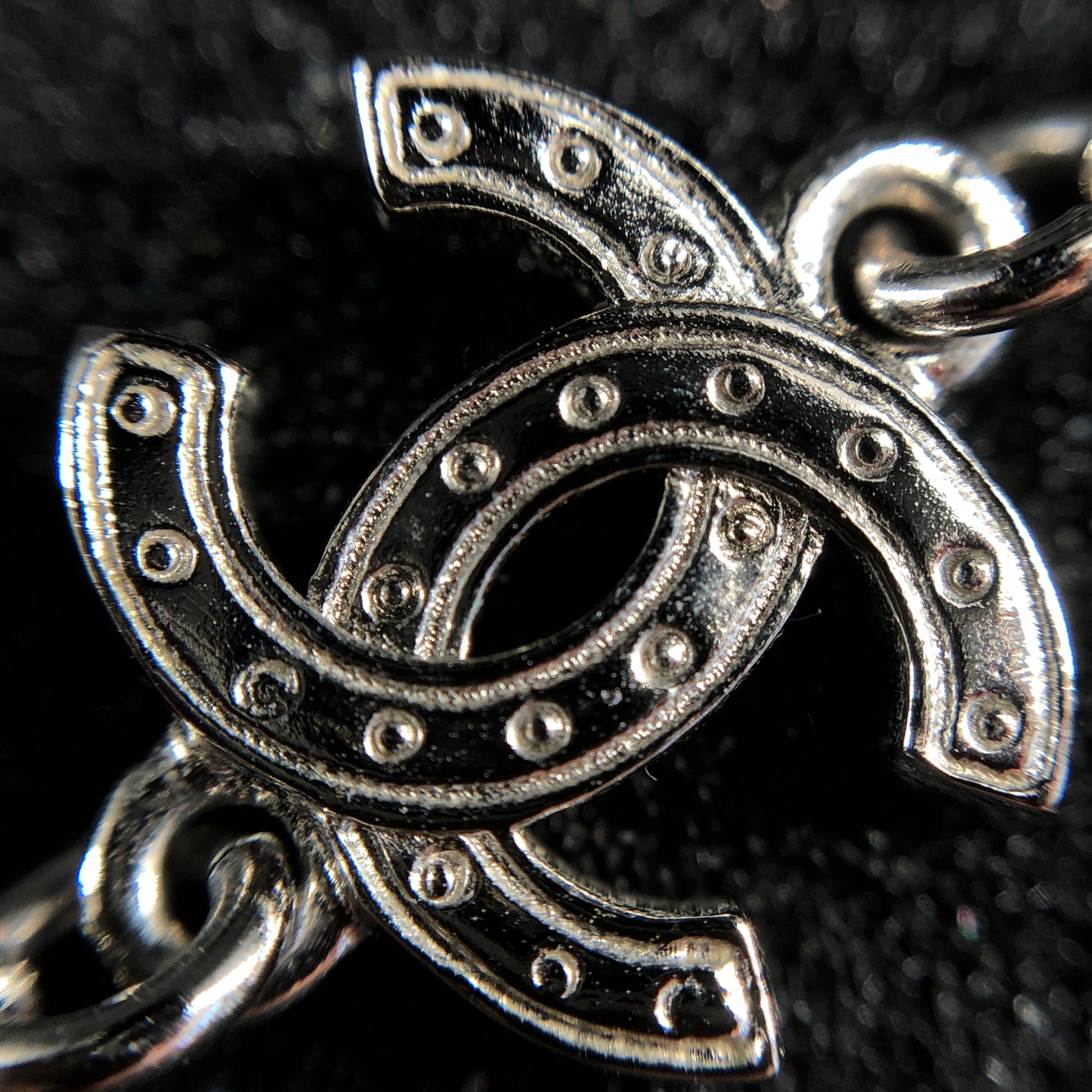 Chanel 2025 CC Crystal Clover Necklace 54cm Silver-Tone
