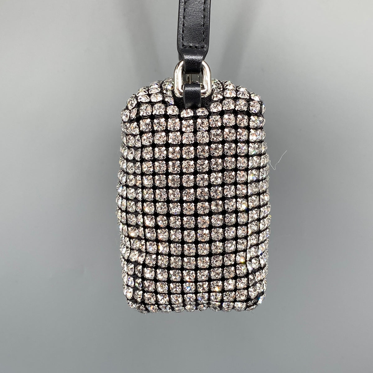 Alexander Wang Mesh Crystal Rhinestone Mini Heiress Pouch Black Silver
