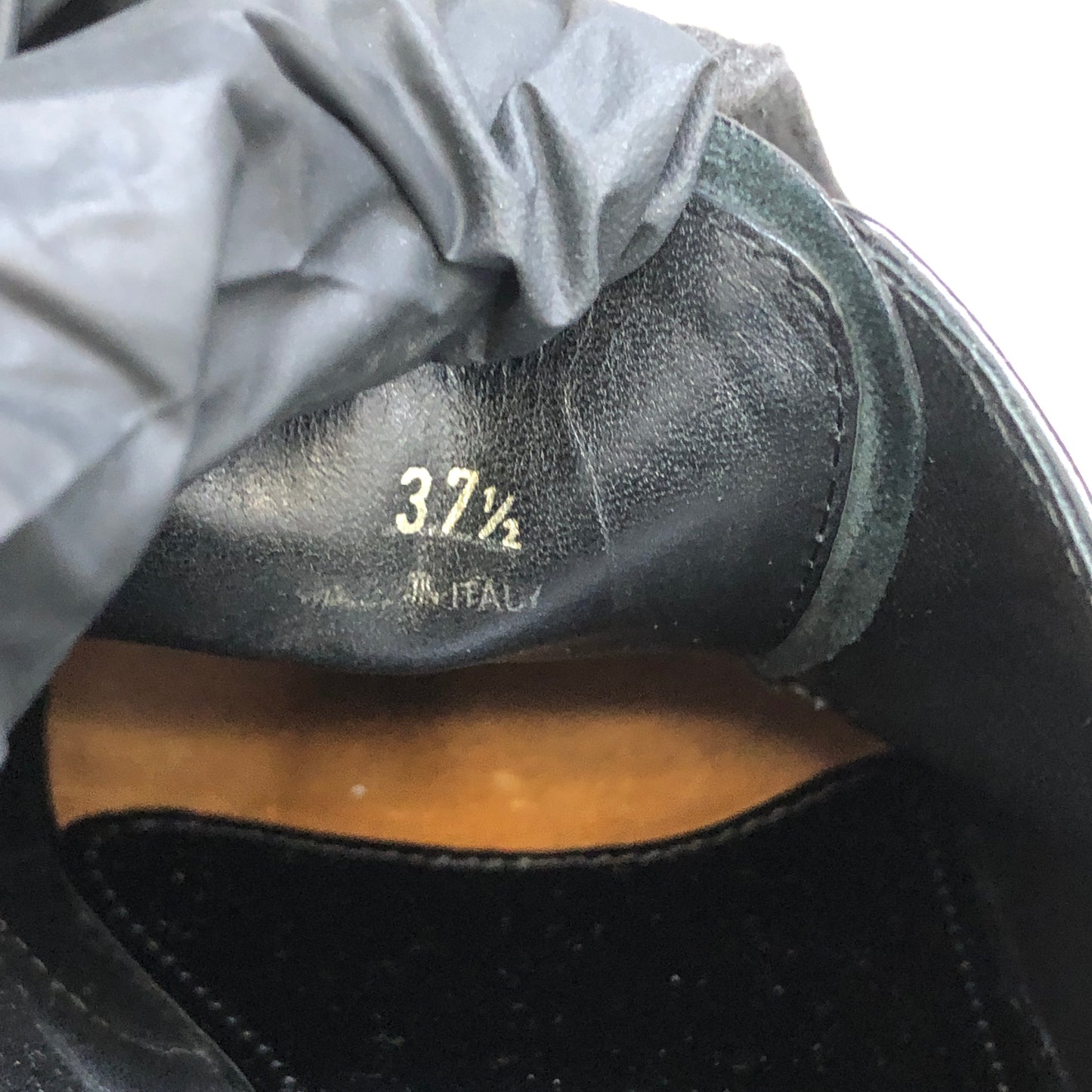 Prada Brogue Leather Platform Low Top Sneaker Shoes 37.5 Black White