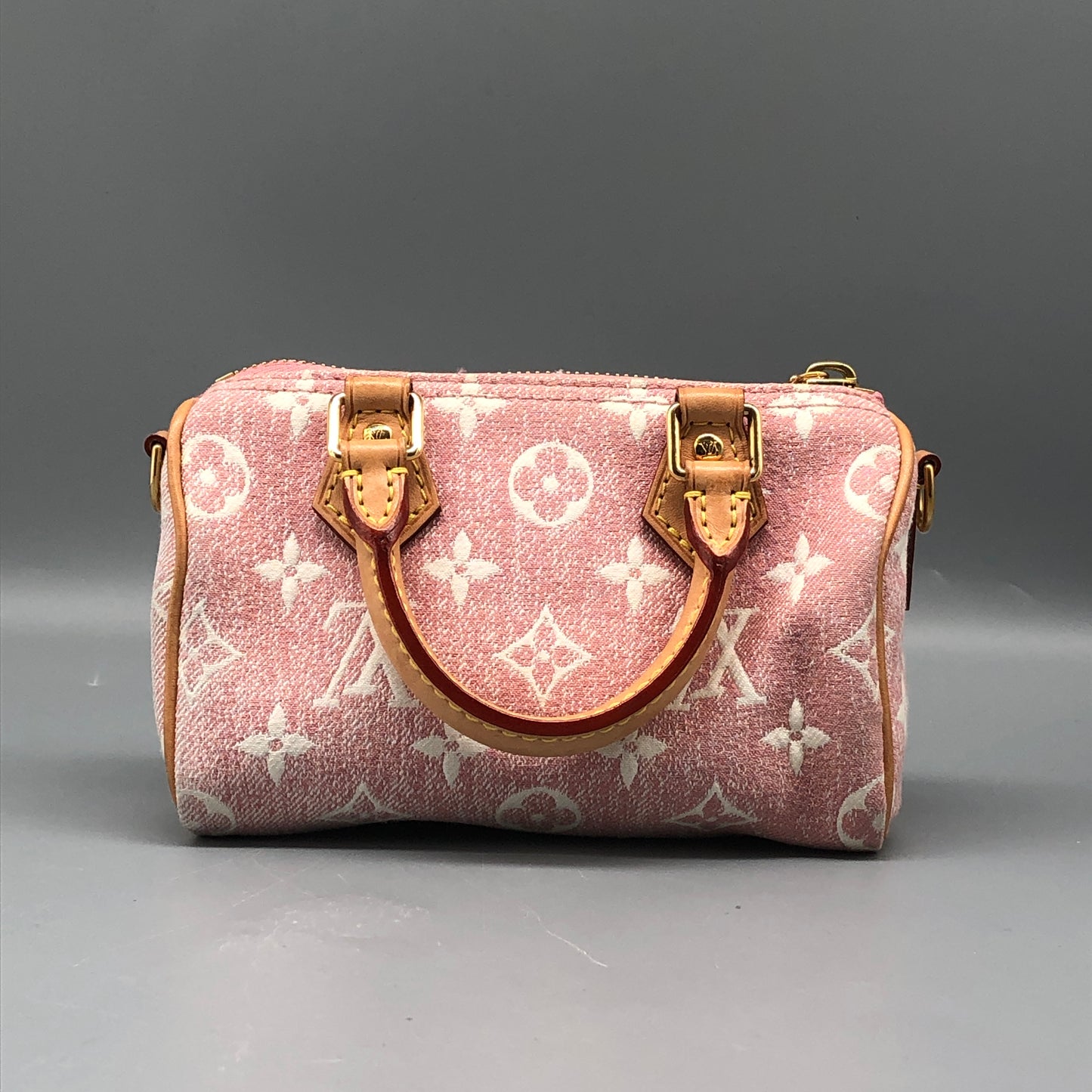 Louis Vuitton Nano Speedy Light Pink Monogram Denim Handbag