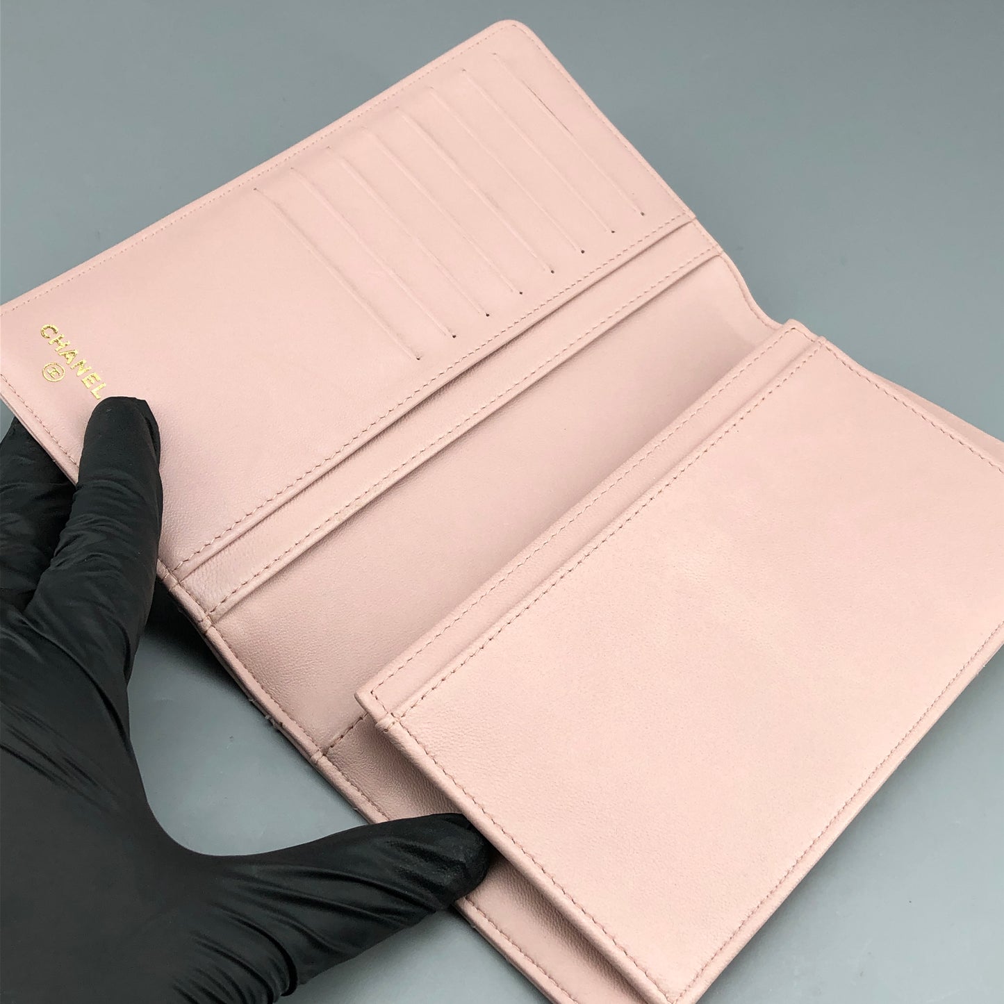 Chanel Blush Pink Large Diamond Quilted Flap Wallet