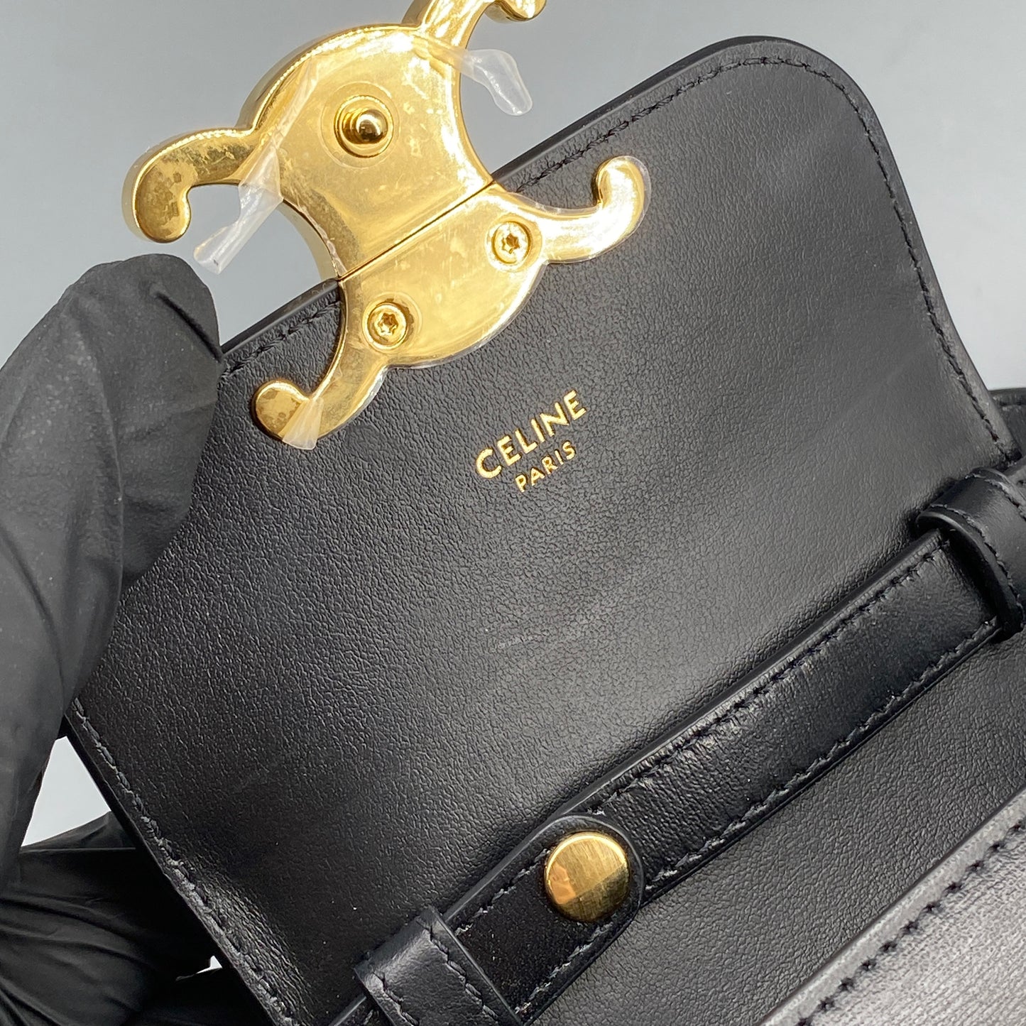 Celine Black Triomphe Crossbody Bag