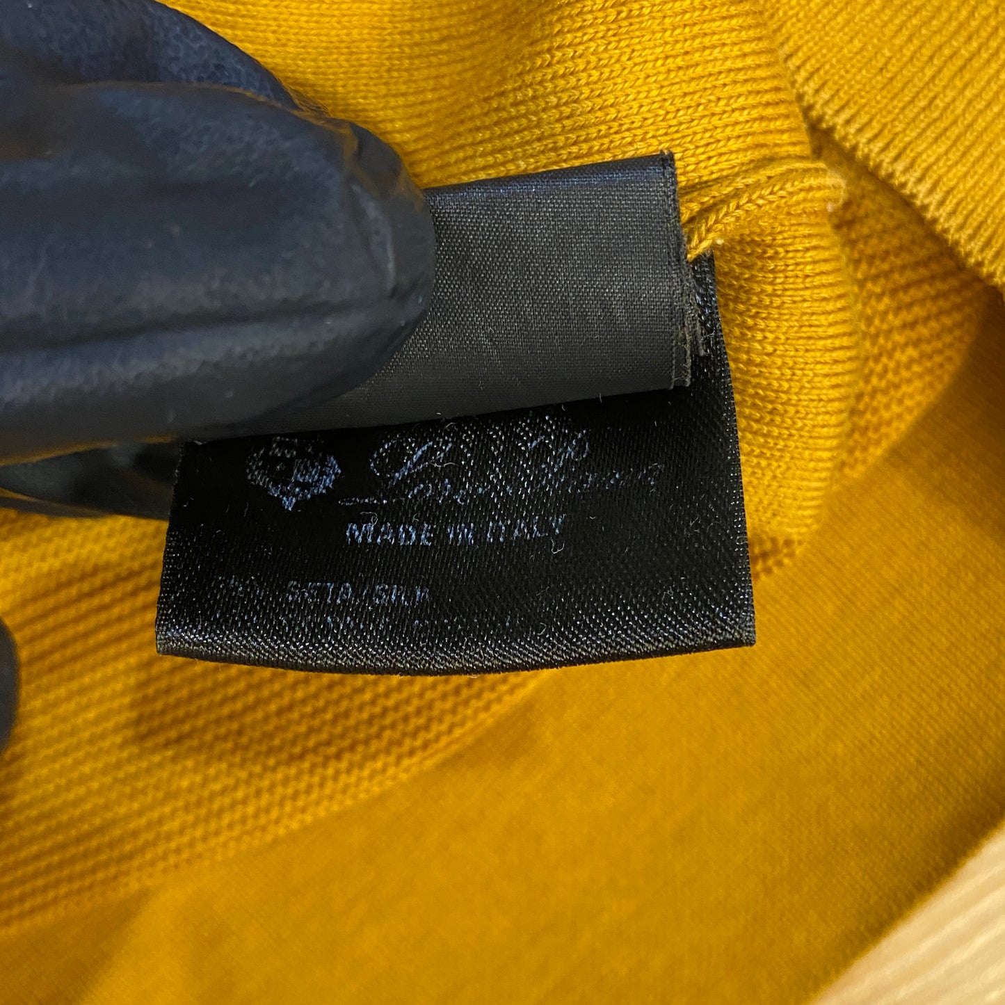 Loro Piana Yellow P2P Short Sleeve Knit Top Size 44