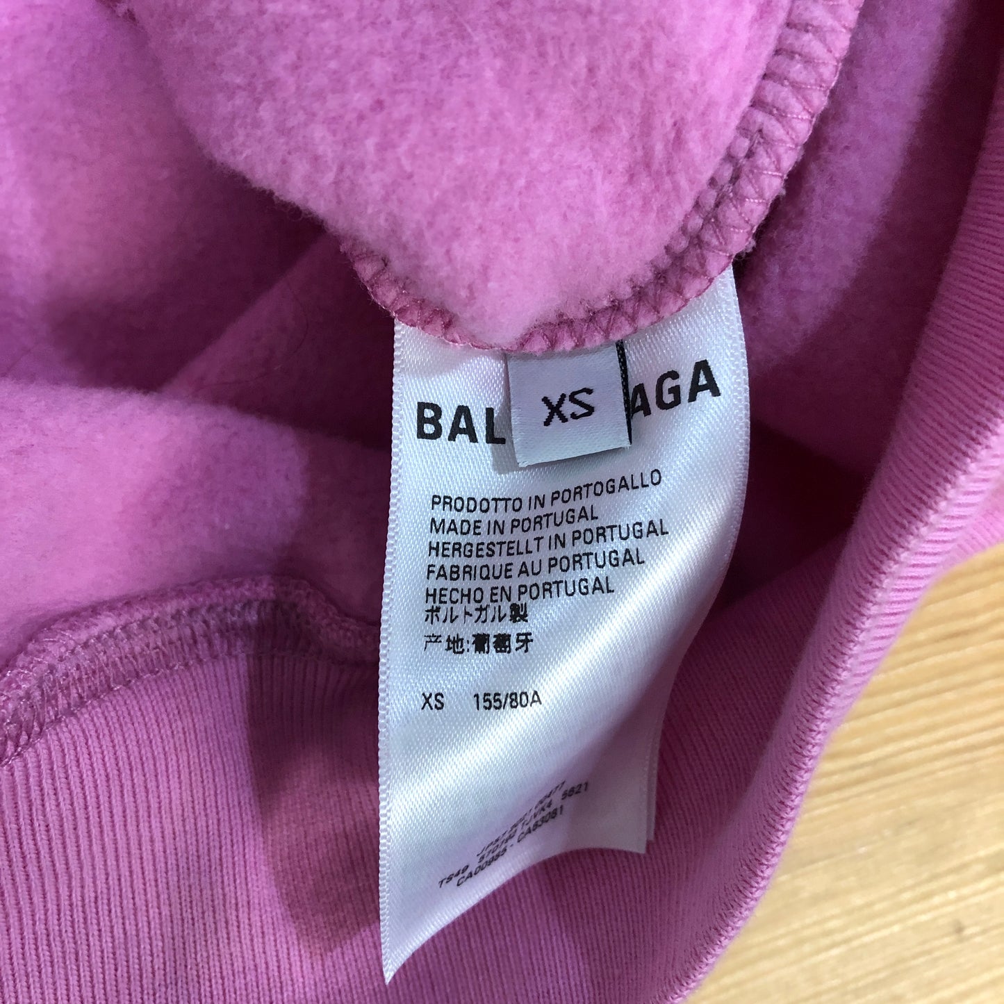 Balenciaga Pink Crest Logo Oversized Hoodie Size XS