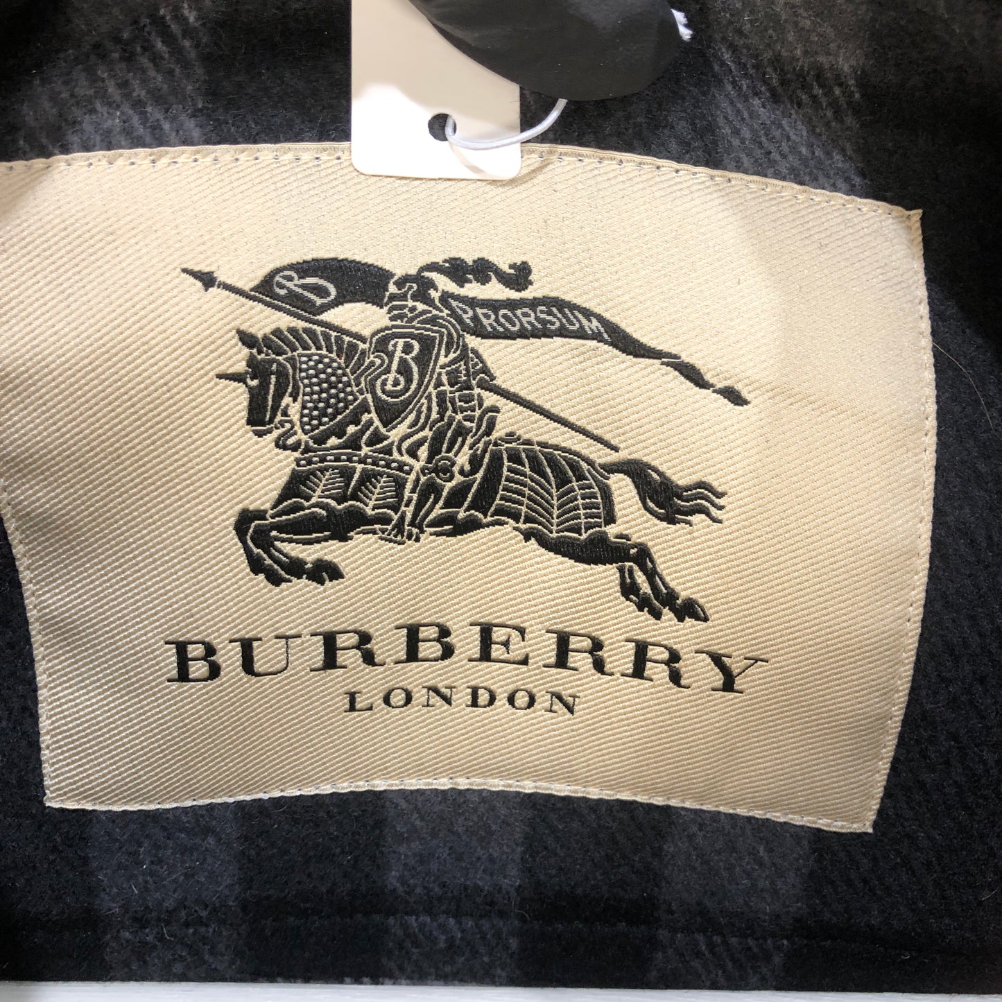 Burberry Black Wool Duffle Hooded Coat Size48
