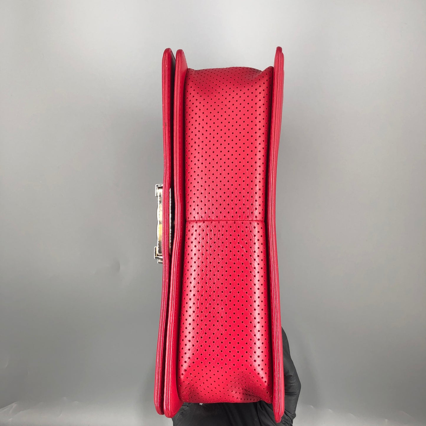 Chanel Boy Perforated Lambskin Quilted Shoulder Bag  Hot Pink