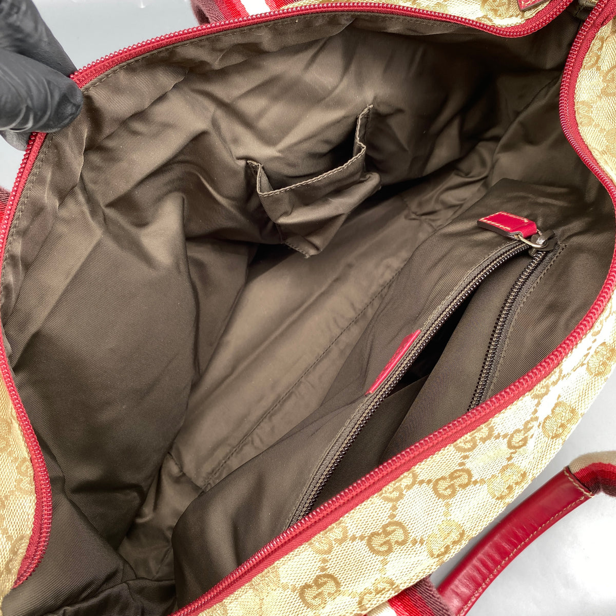Gucci Beige GG Supreme Canvas  Sherry Line Tote Bag