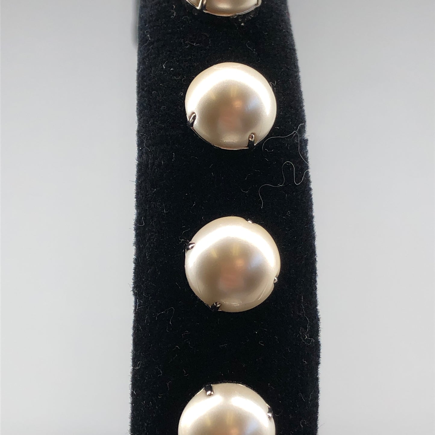 Miu Miu Velvet & Pearl Headband Black