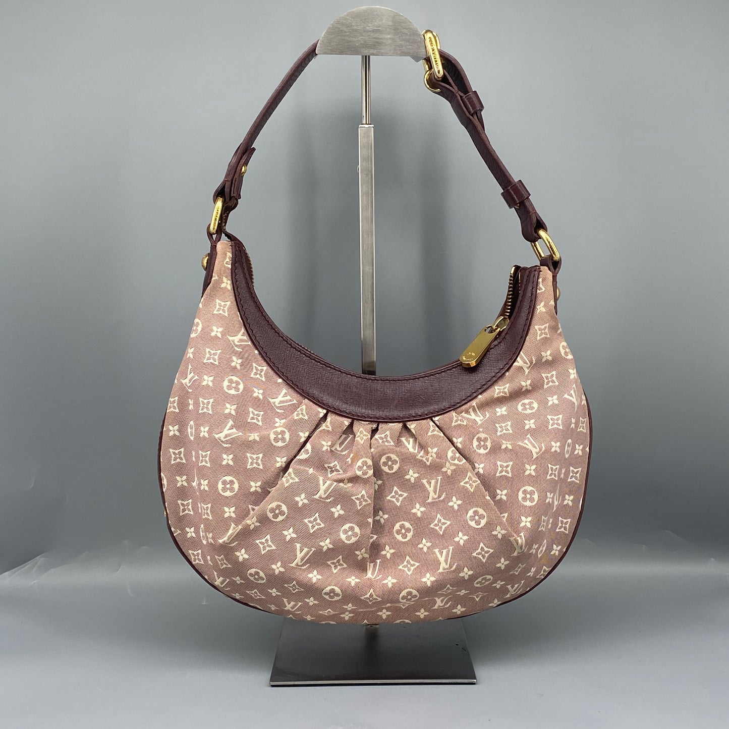 Louis Vuitton Dusty Rose Denim Monogram Mini Lin Hobo Shoulder Bag