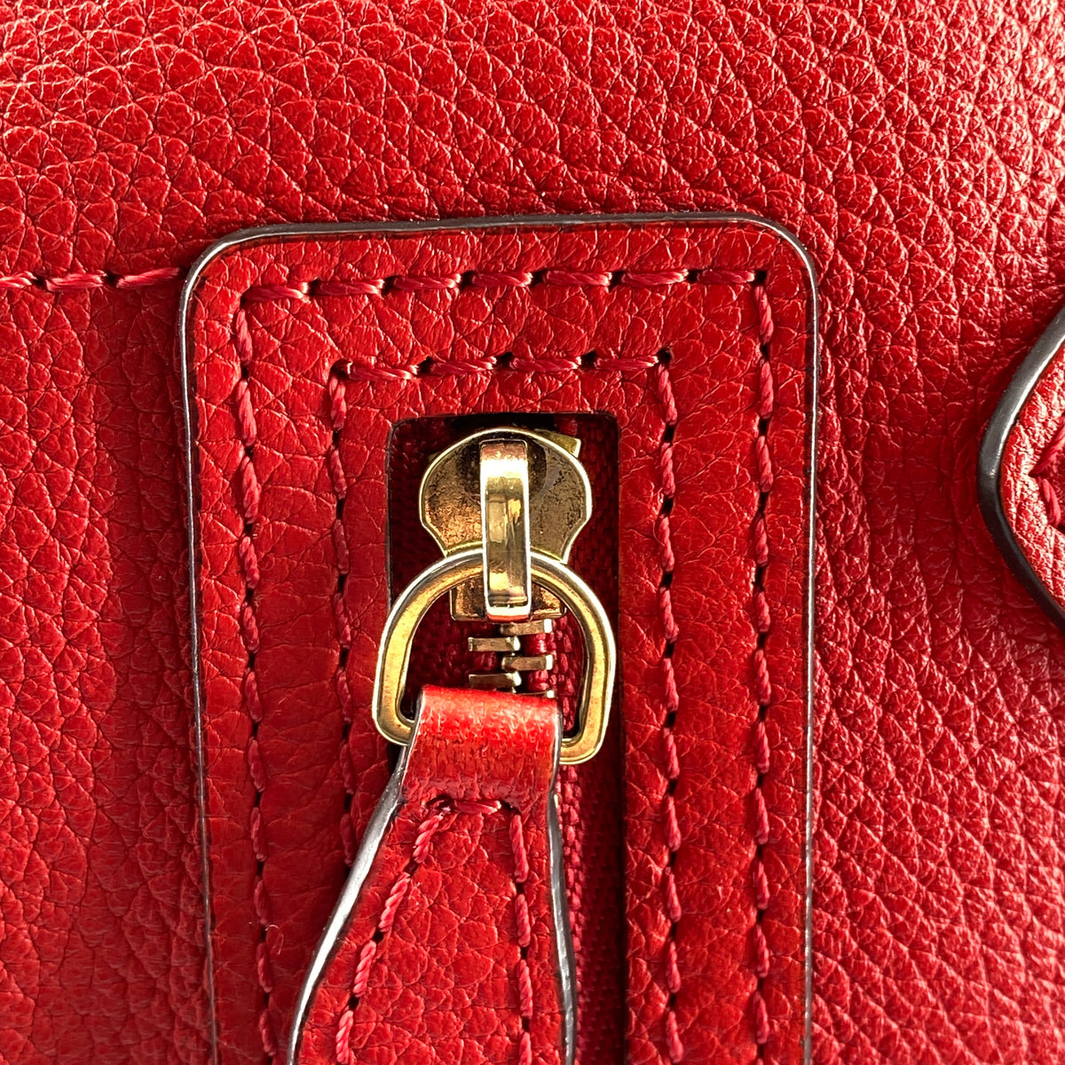 Celine Nano Luggage Red Leather Tote Bag
