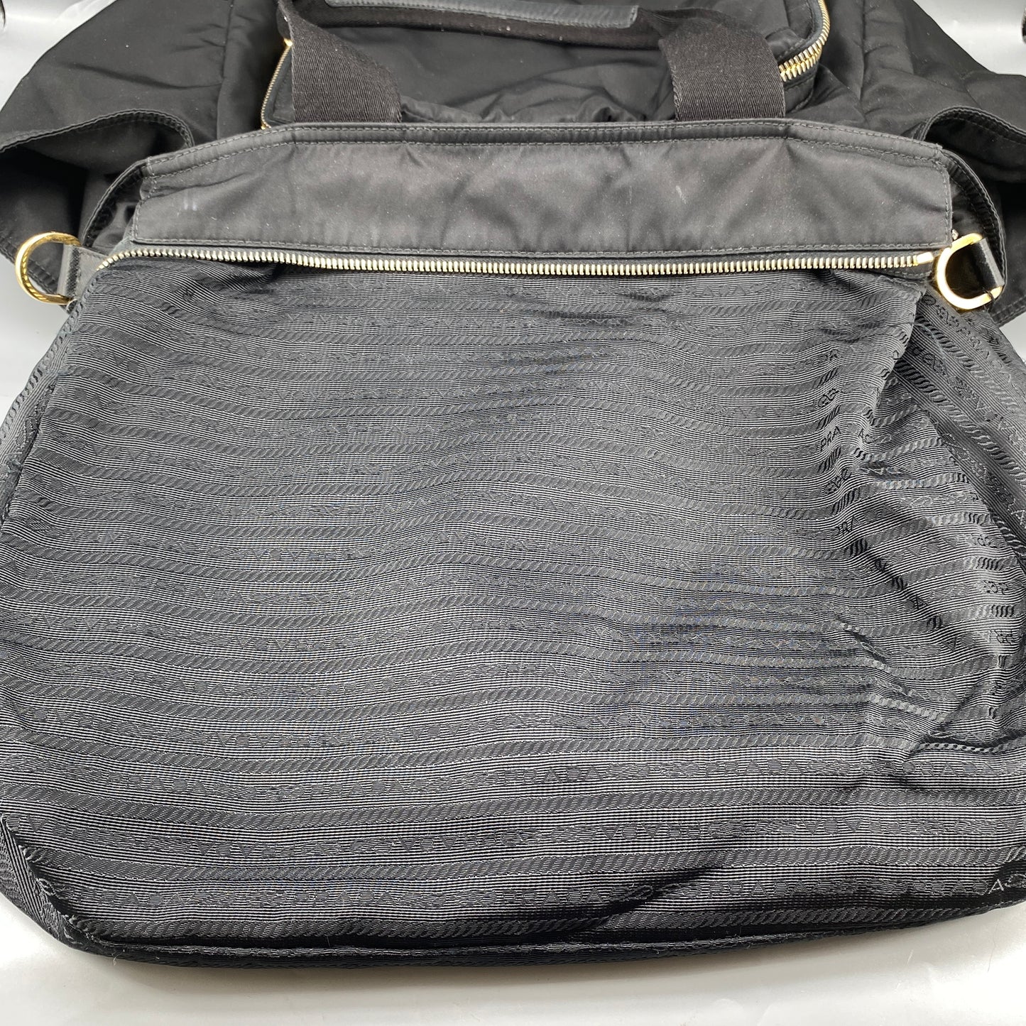 Prada Black Nylon Large Travel Tote Handbag