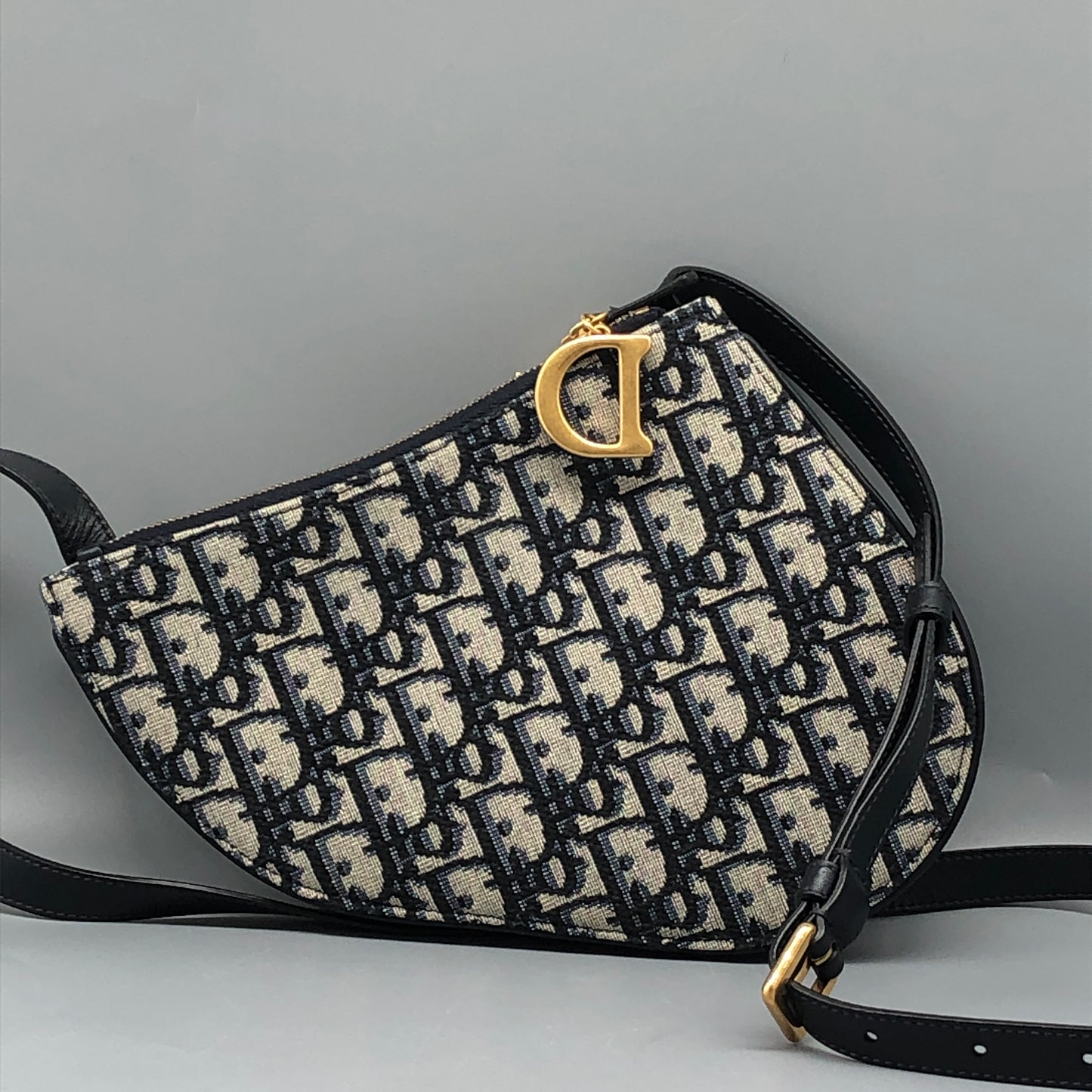 Christian Dior Mini Saddle Bag with Strap Oblique Canvas
