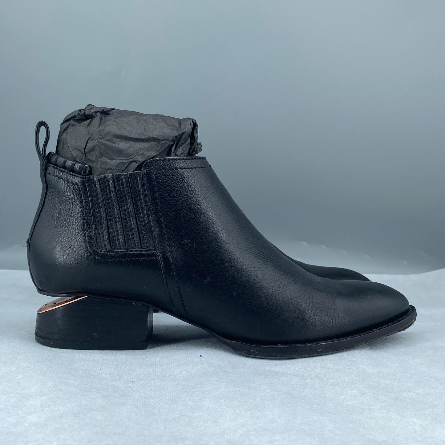 Alexander Wang Women’s Black Leather Pointed‑Toe Ankle Boots Shoes