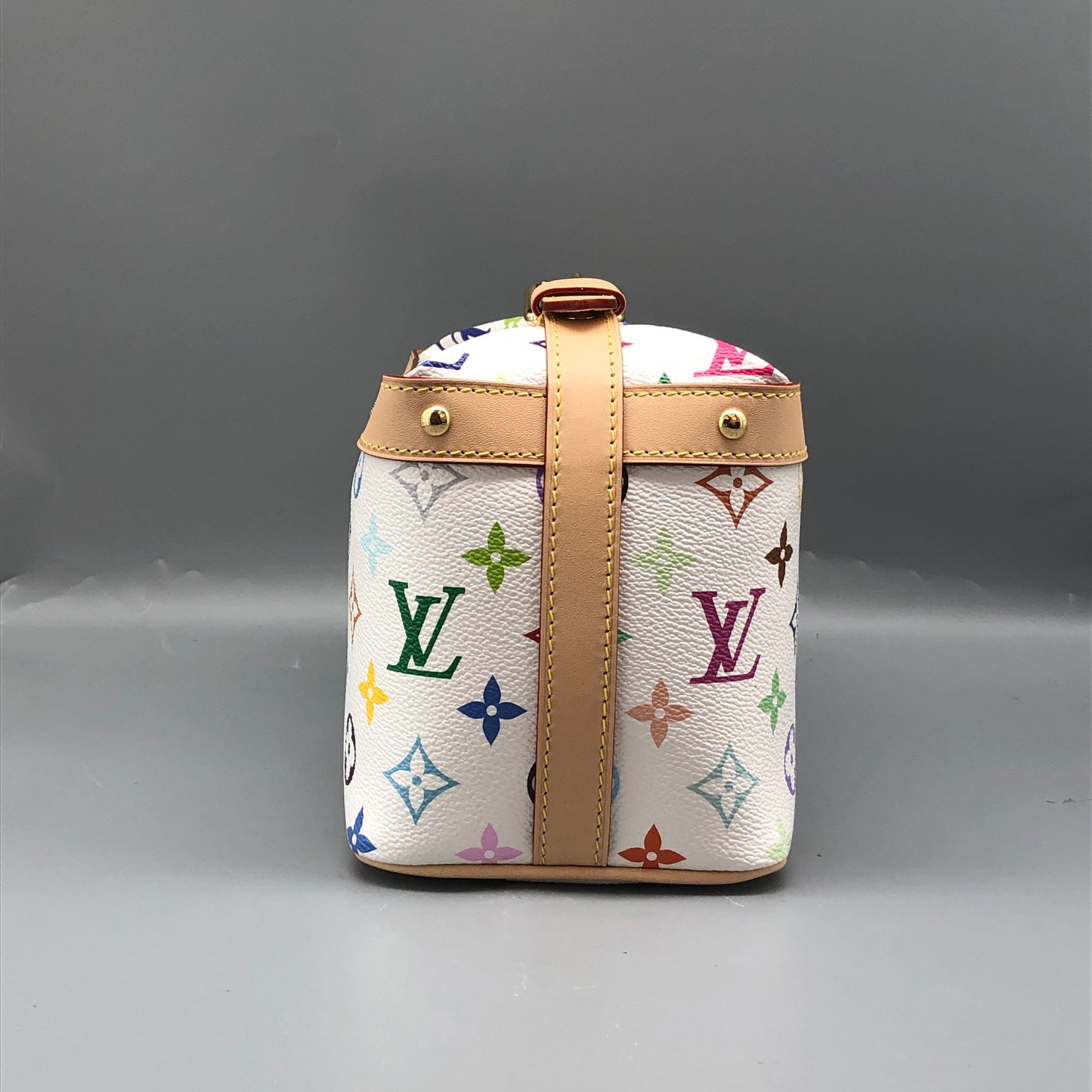 Louis Vuitton x Takashi Murakami White Multicolor Nice Mini Vanity Case Bag