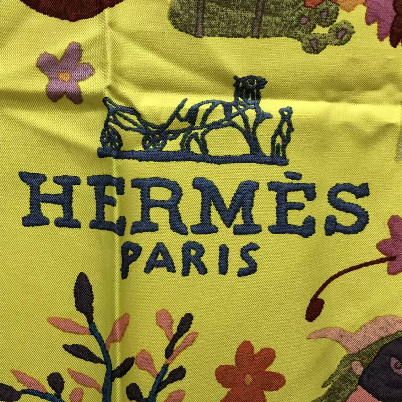 Hermes Din Tini Ya Zue Silk Scarf