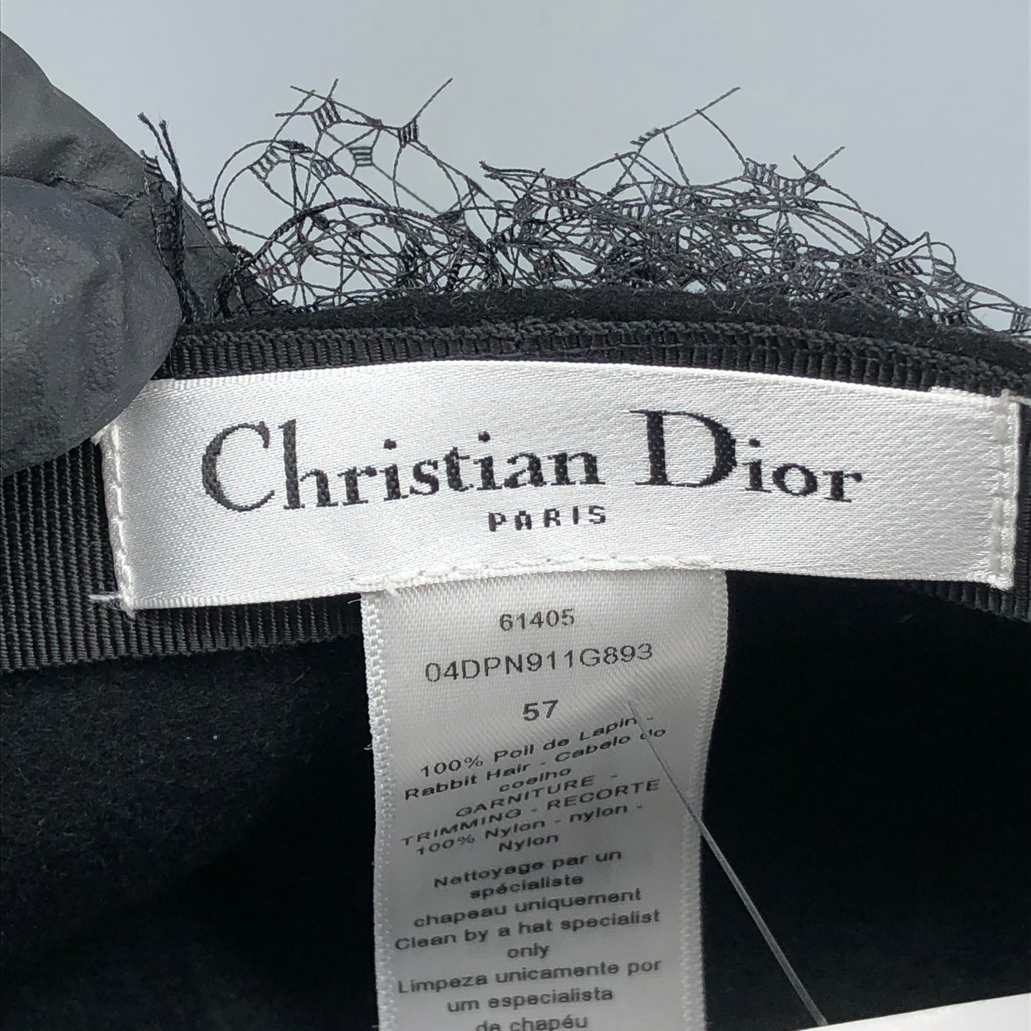 Christian Dior Black Beret Hat 57cm