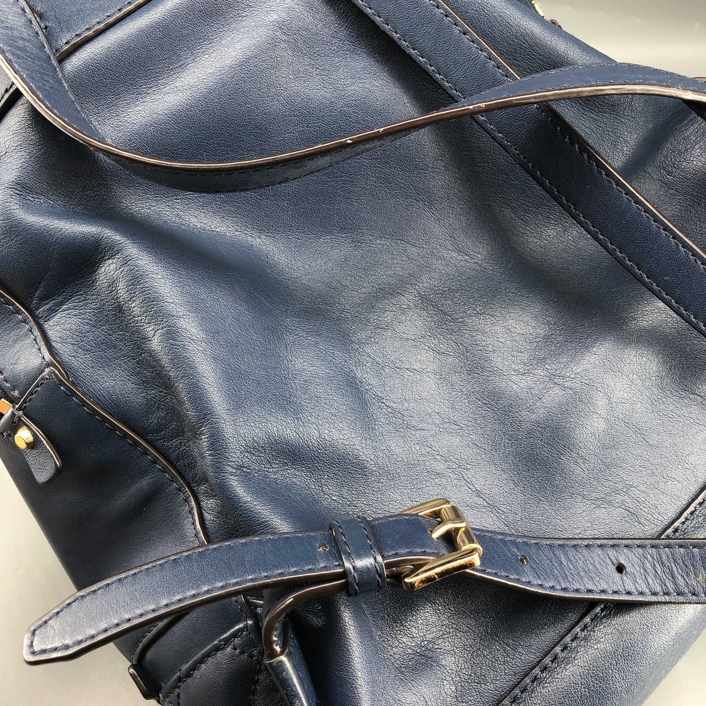 Michael Kors Quilted Leather Backpack Navy