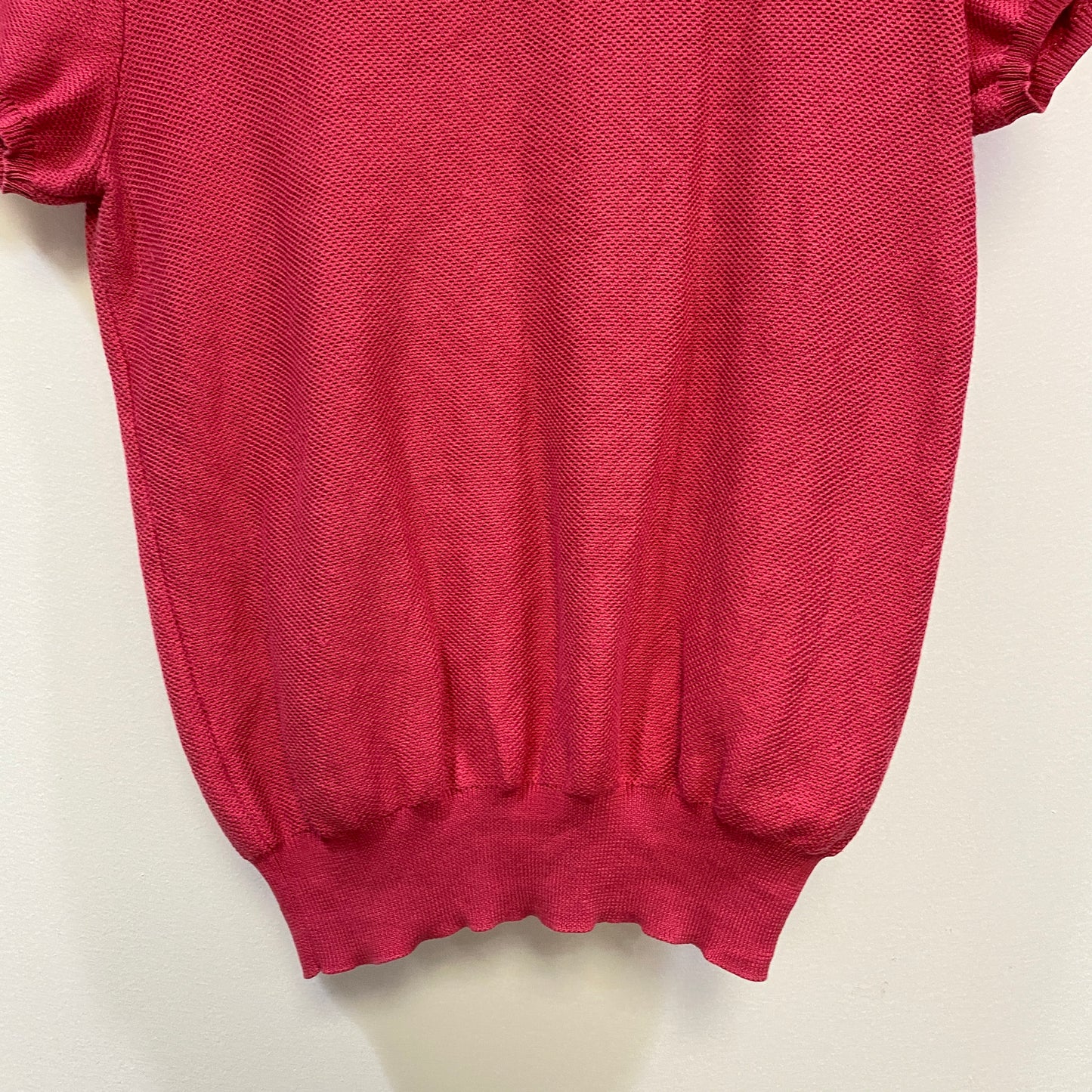 Loro Piana P2P Hot Pink Short Sleeve Knit Top Size 44 Bust 19in